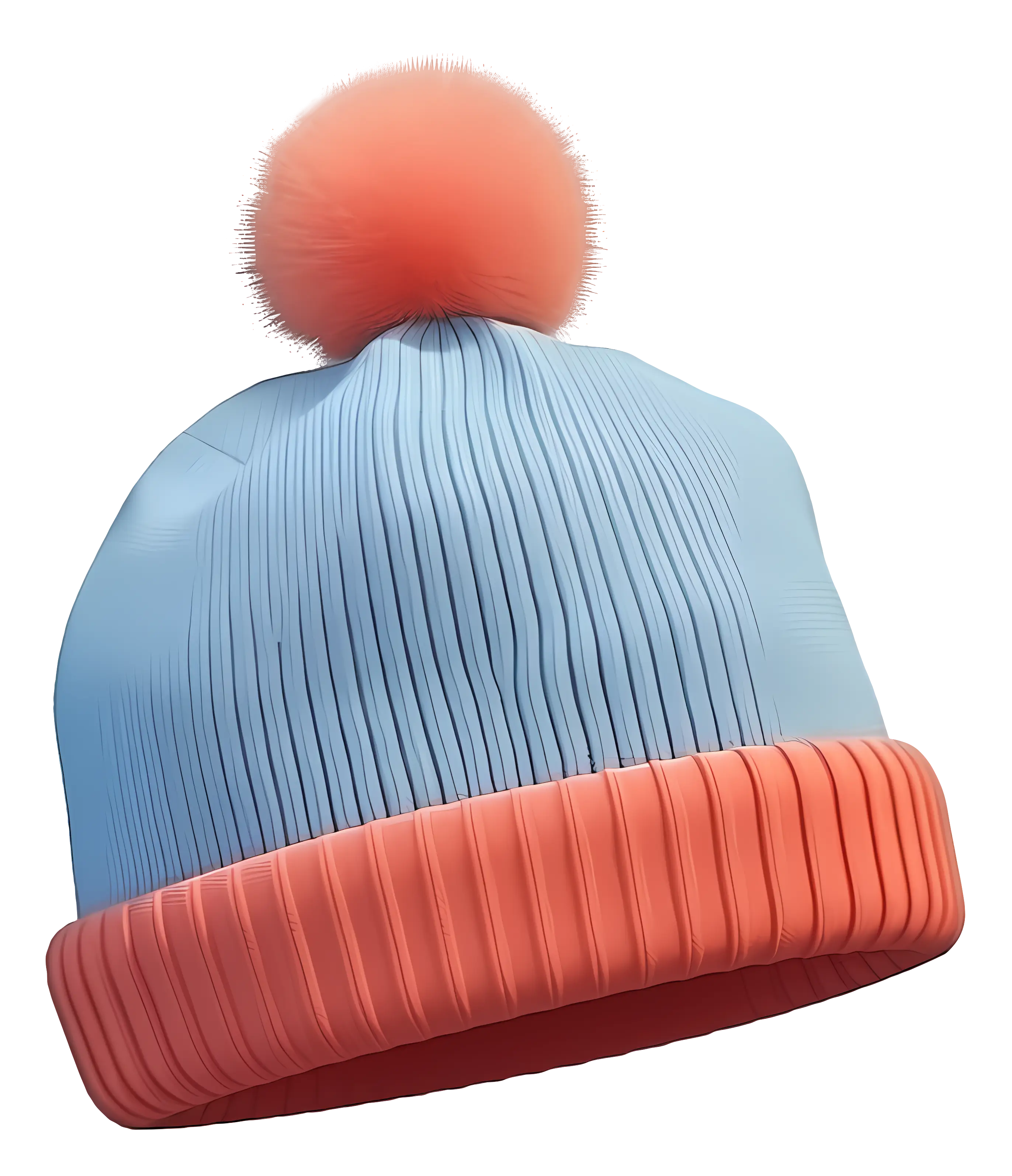 Blue and Orange Knit Hat for Winter