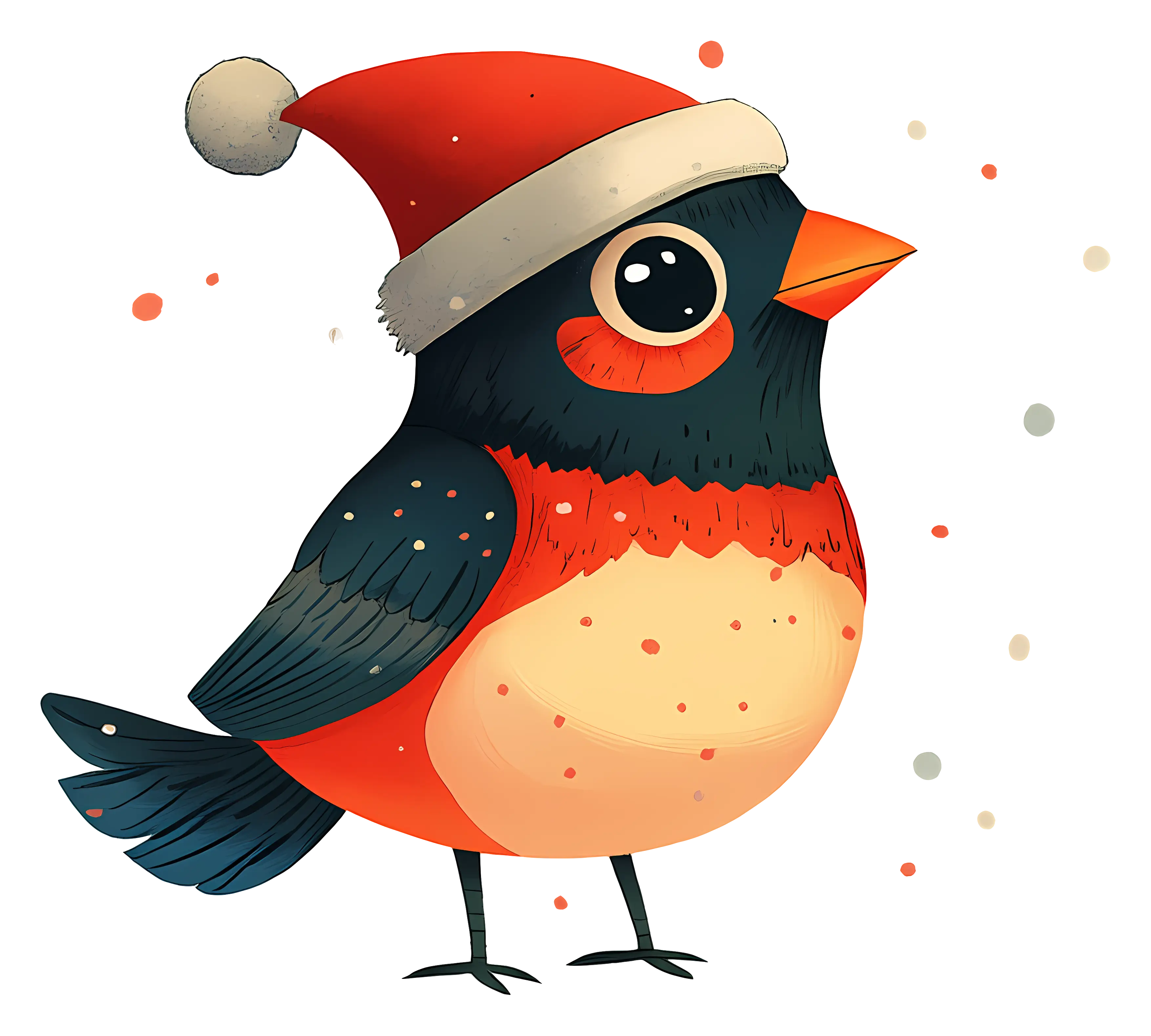 Bird with Santa Hat