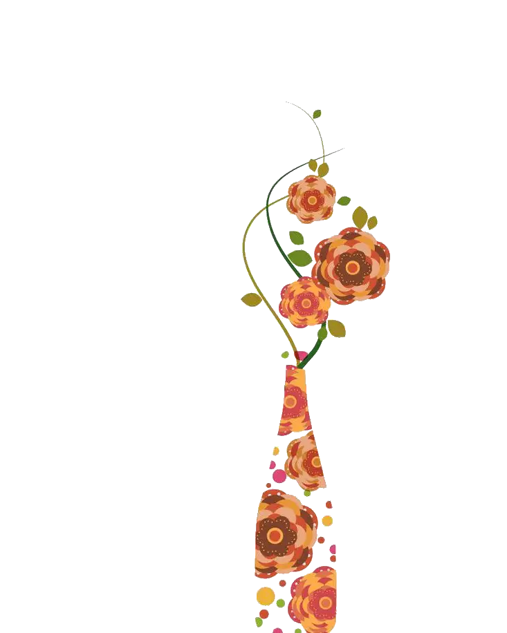Flower Vase with Orange Flowers