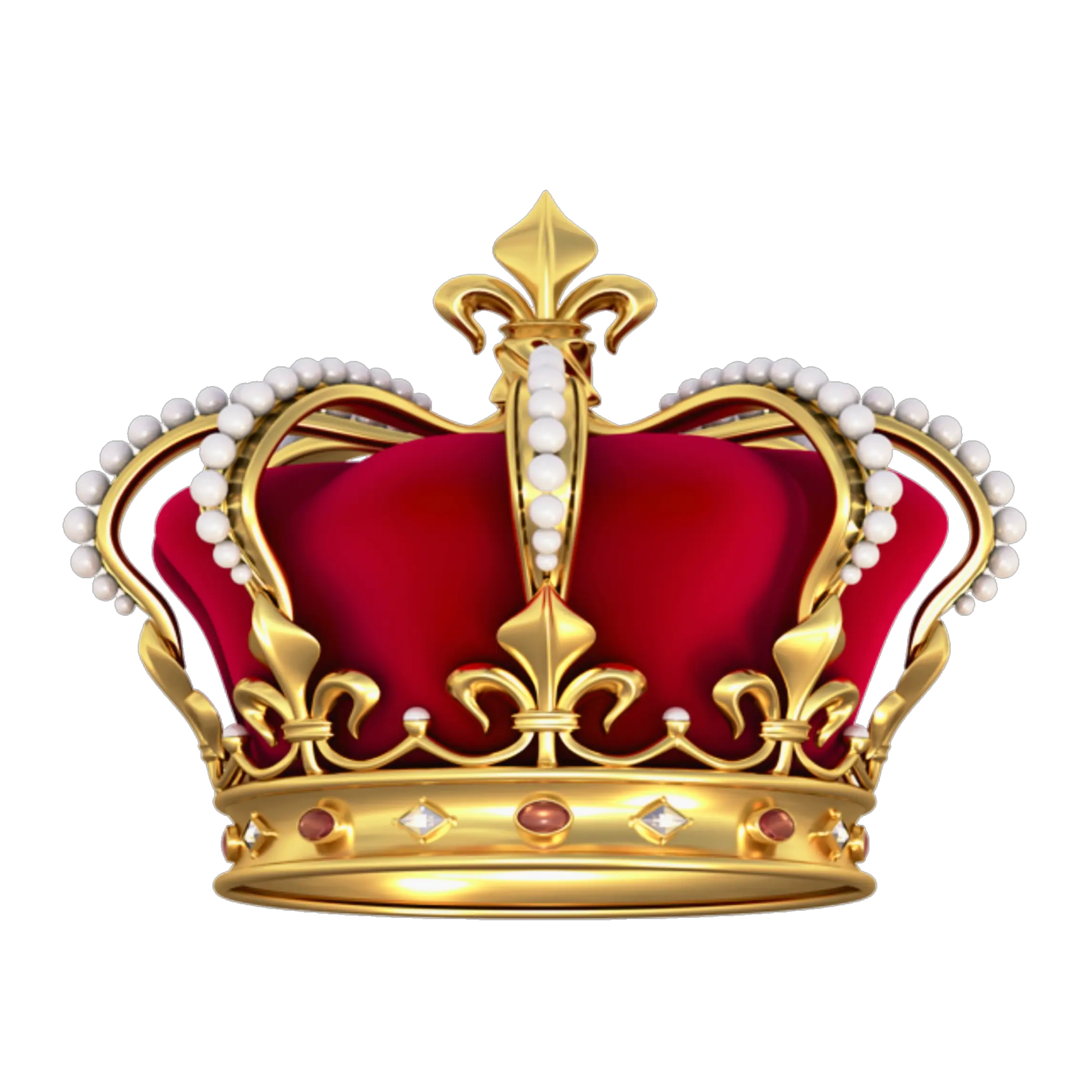 Golden Royal Crown Decorated with Jewels