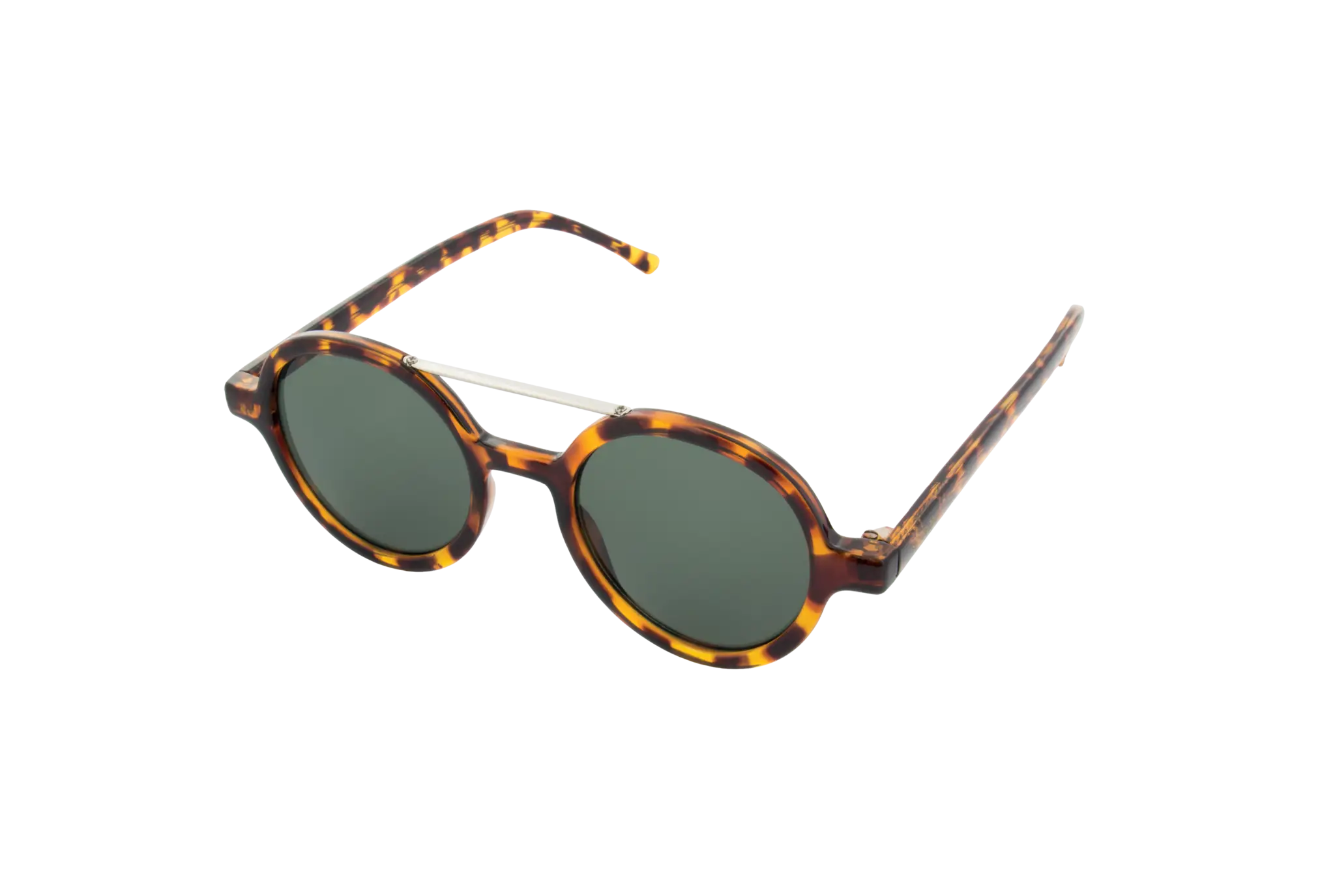 Tortoise-Shell Round Sunglasses