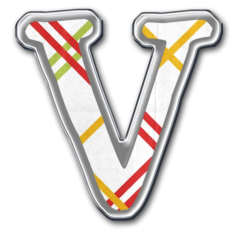 Patterned Decorative Letter V Illustration