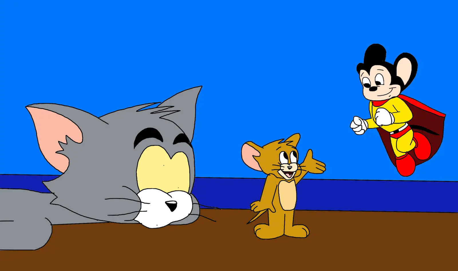 Tom and Jerry with Superhero Mouse