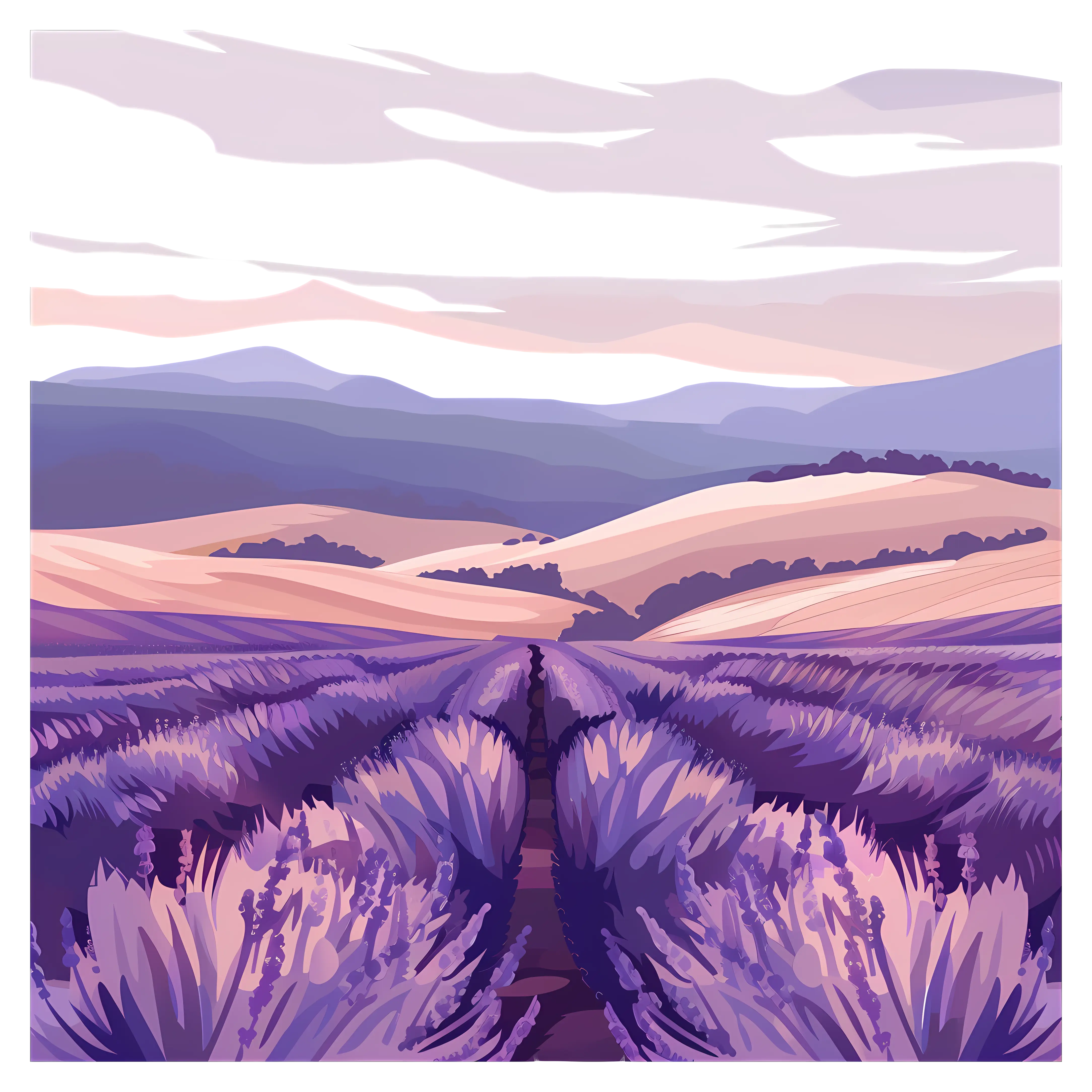 Scenic Lavender Field in the Countryside