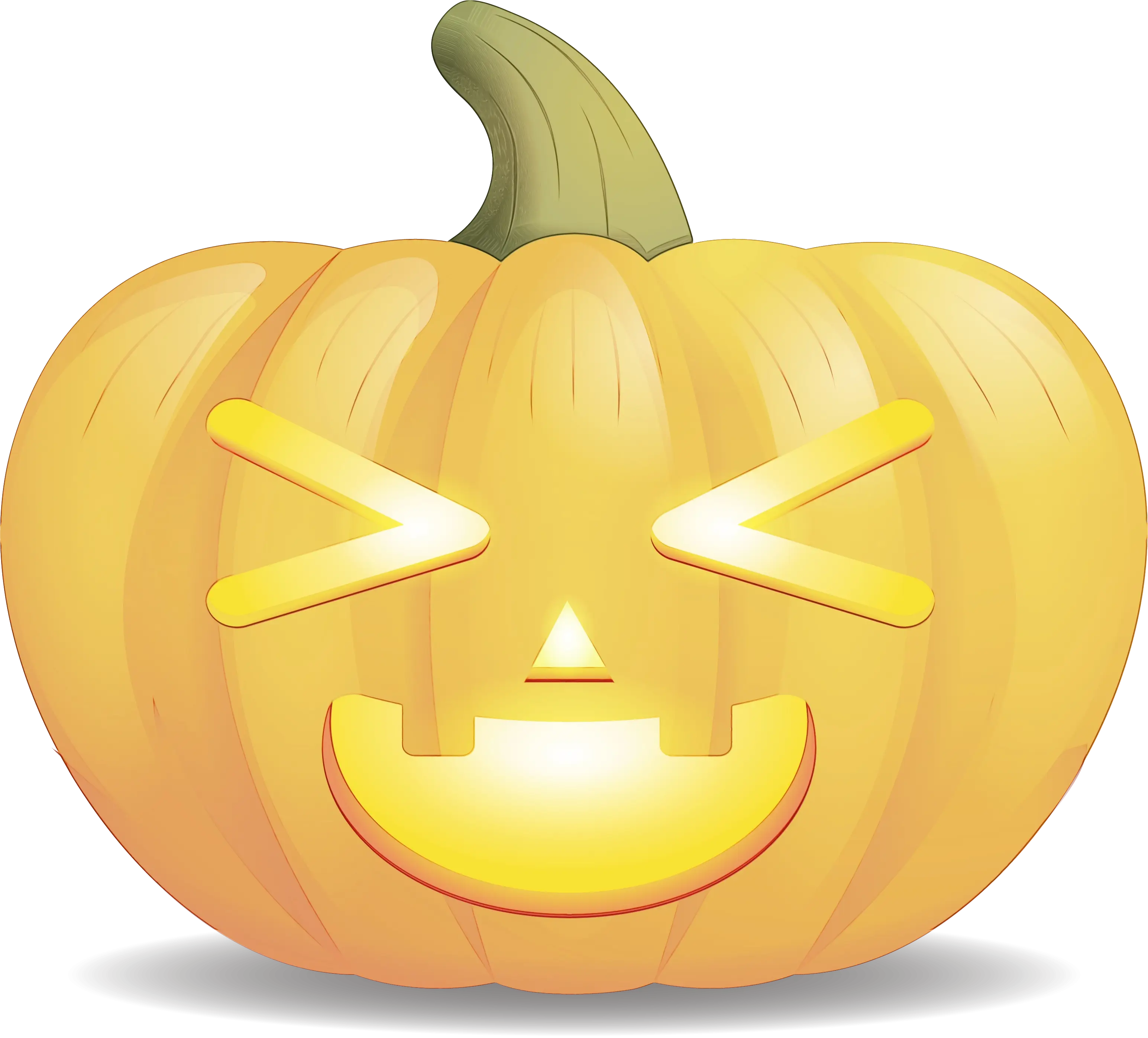 Yellow Pumpkin with Carved Face
