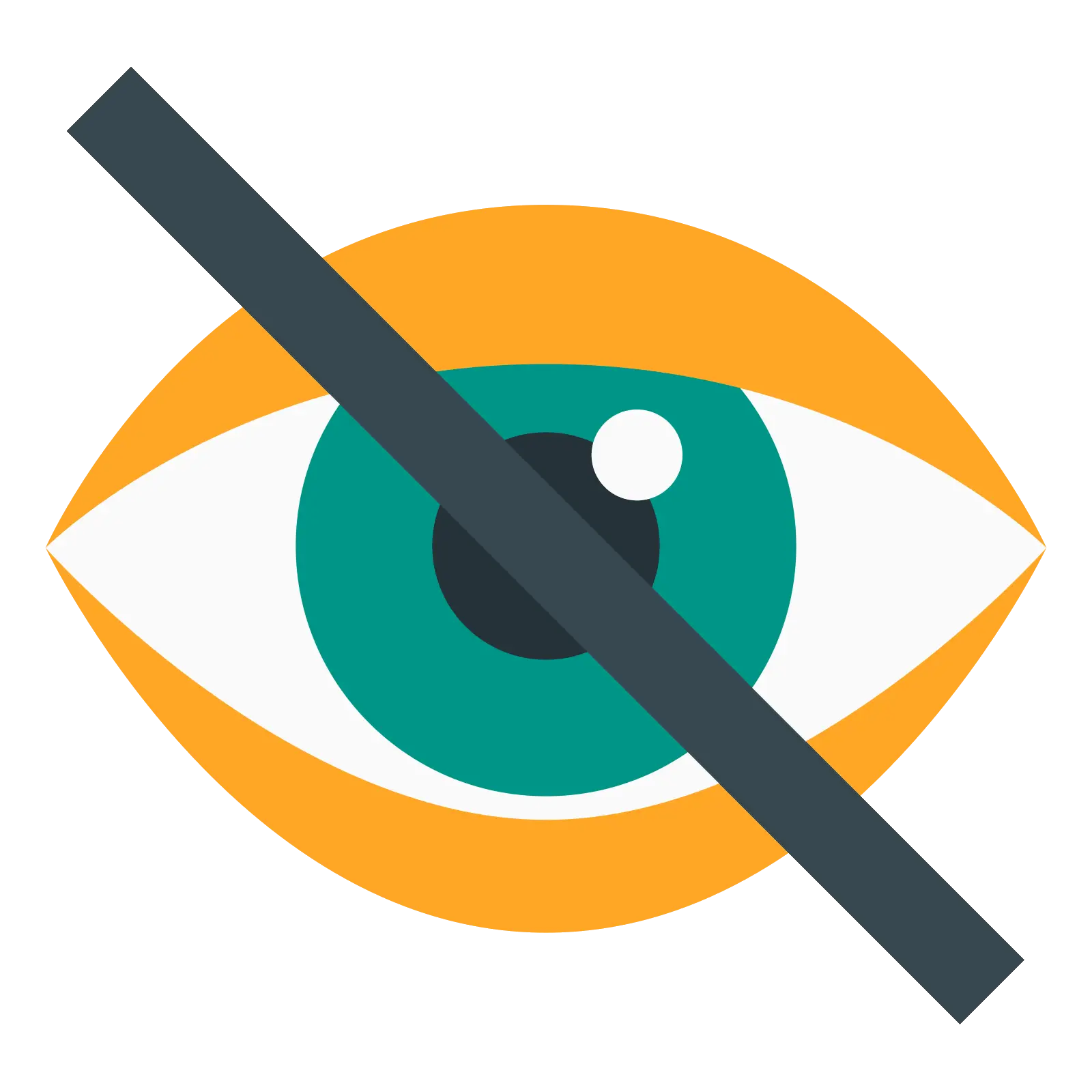 Privacy Symbol: Eye with Slash Icon