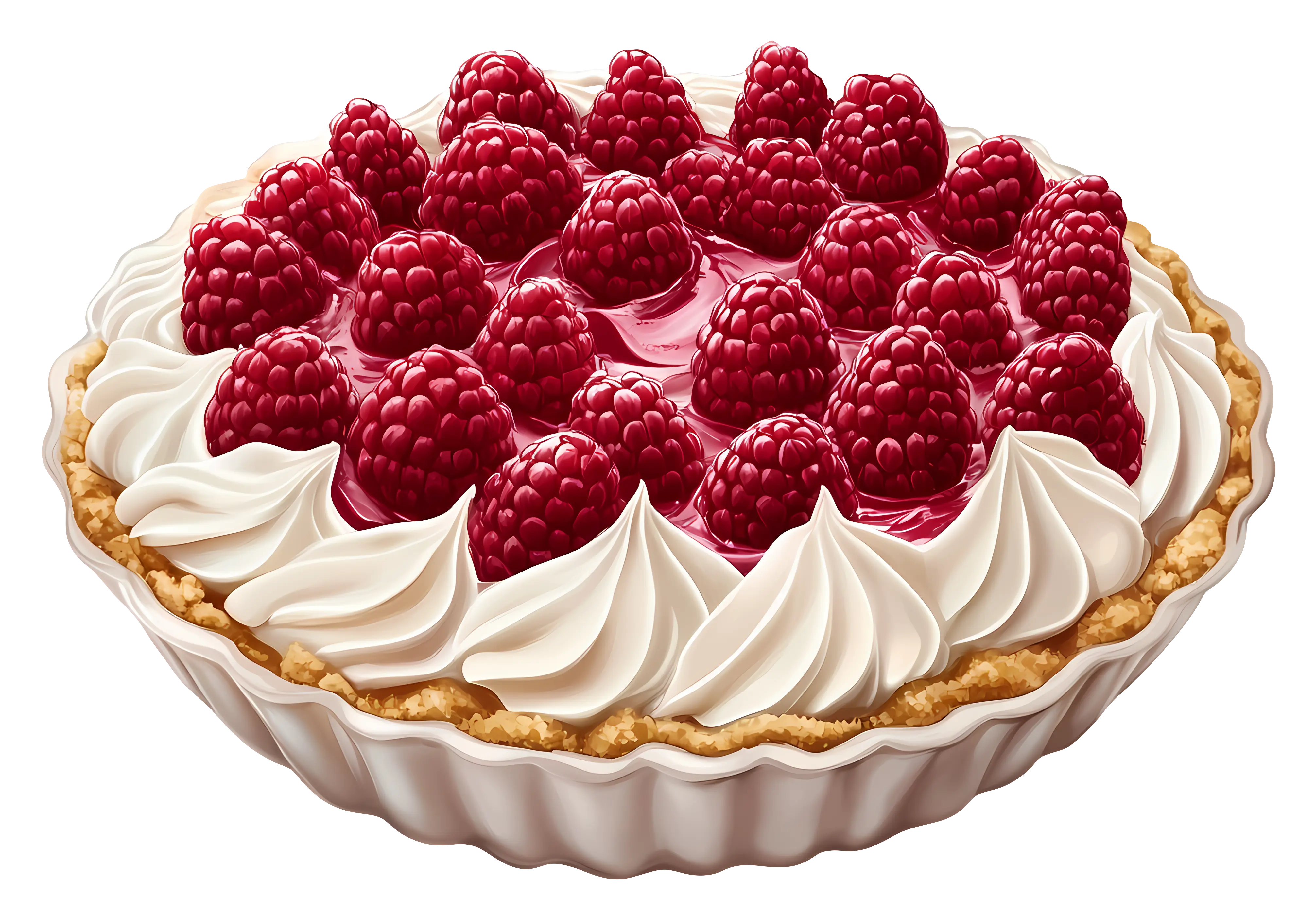 Raspberry Tart Topped with Fresh Cream