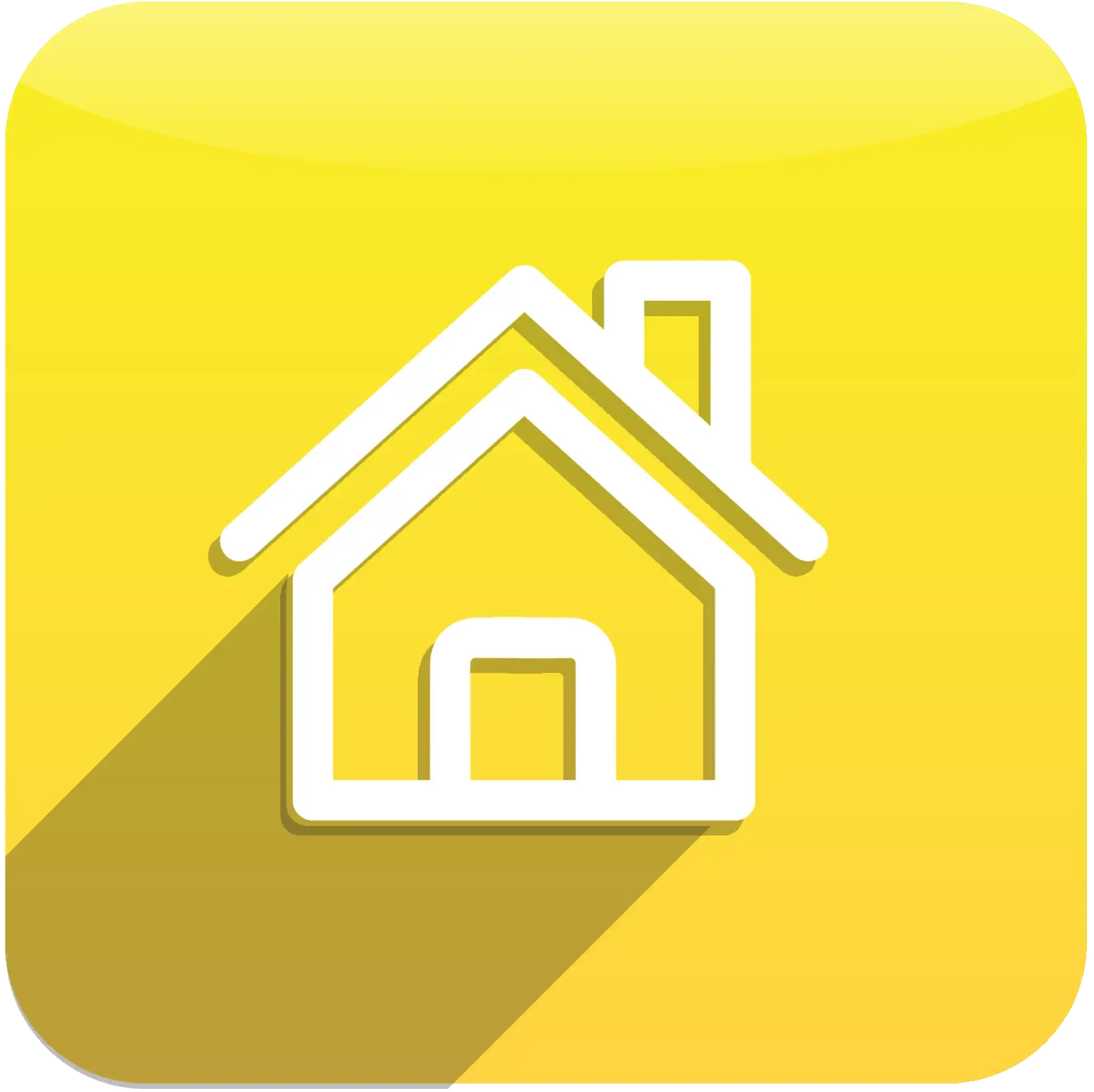 Yellow House Icon in Minimalist Style