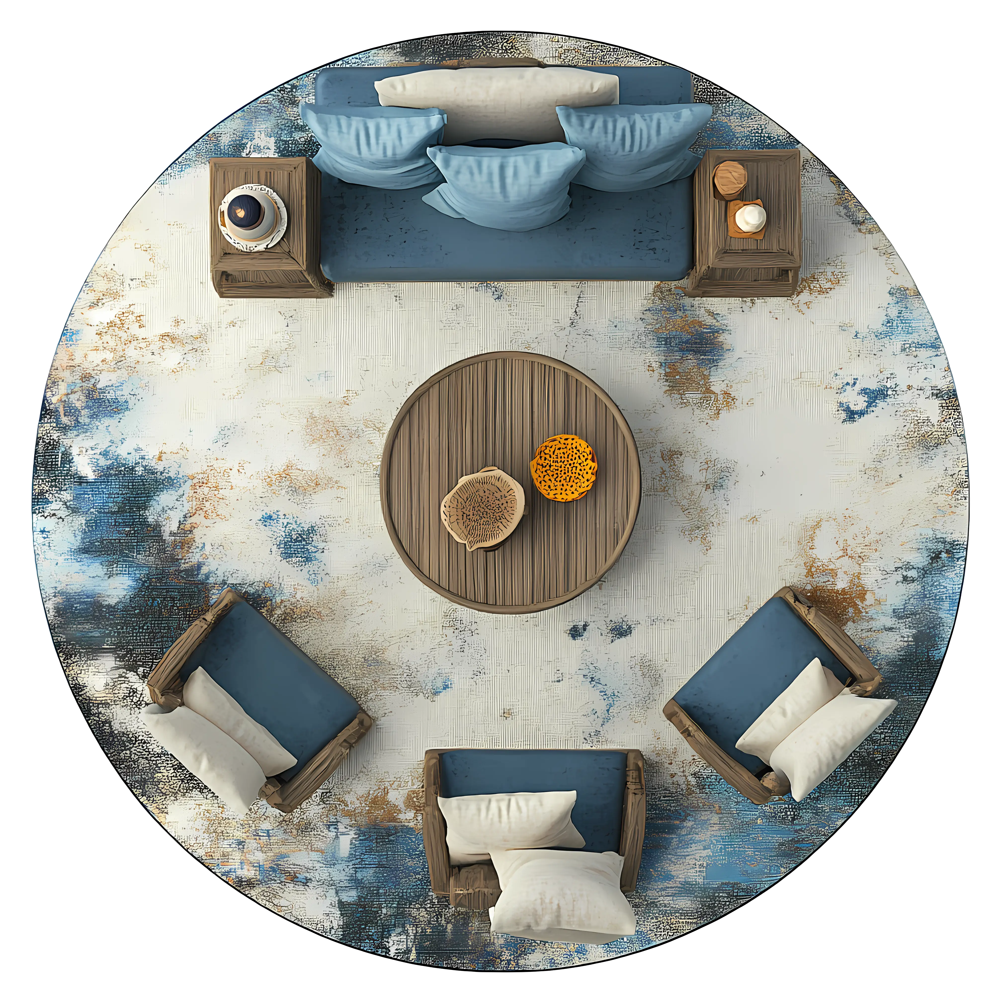 Stylish Living Room Top View