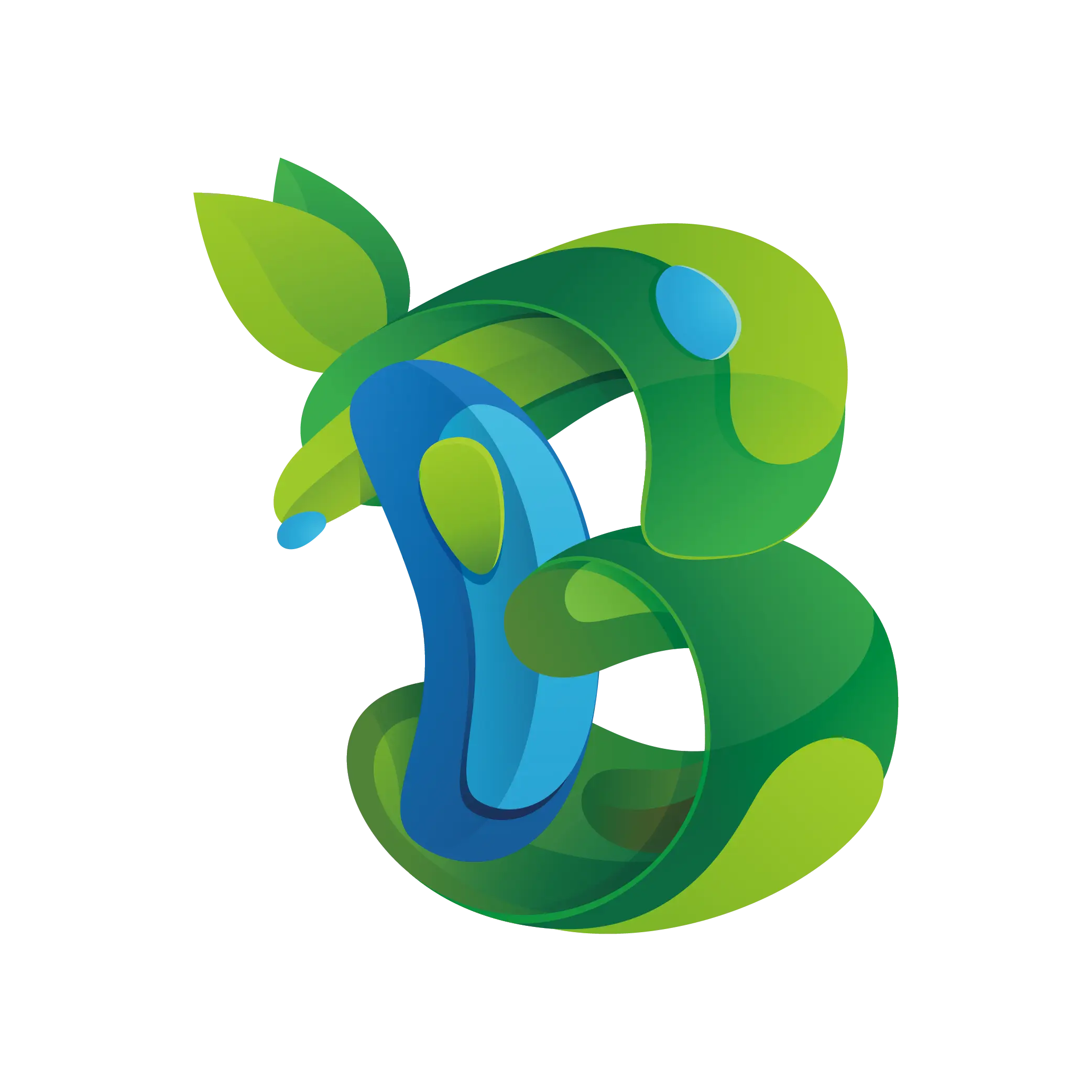 Artistic Green Letter B