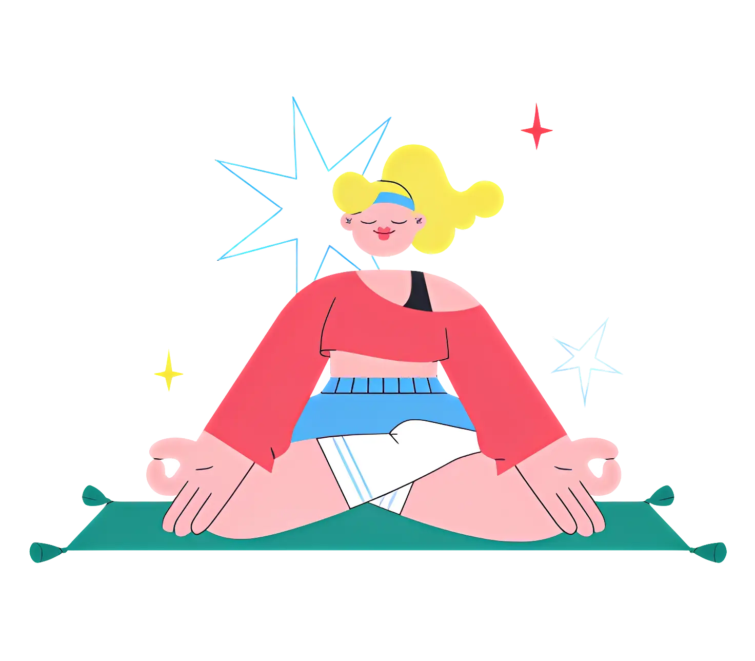 Person Meditating on Mat