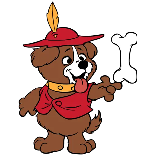 Cartoon Dog with Bone