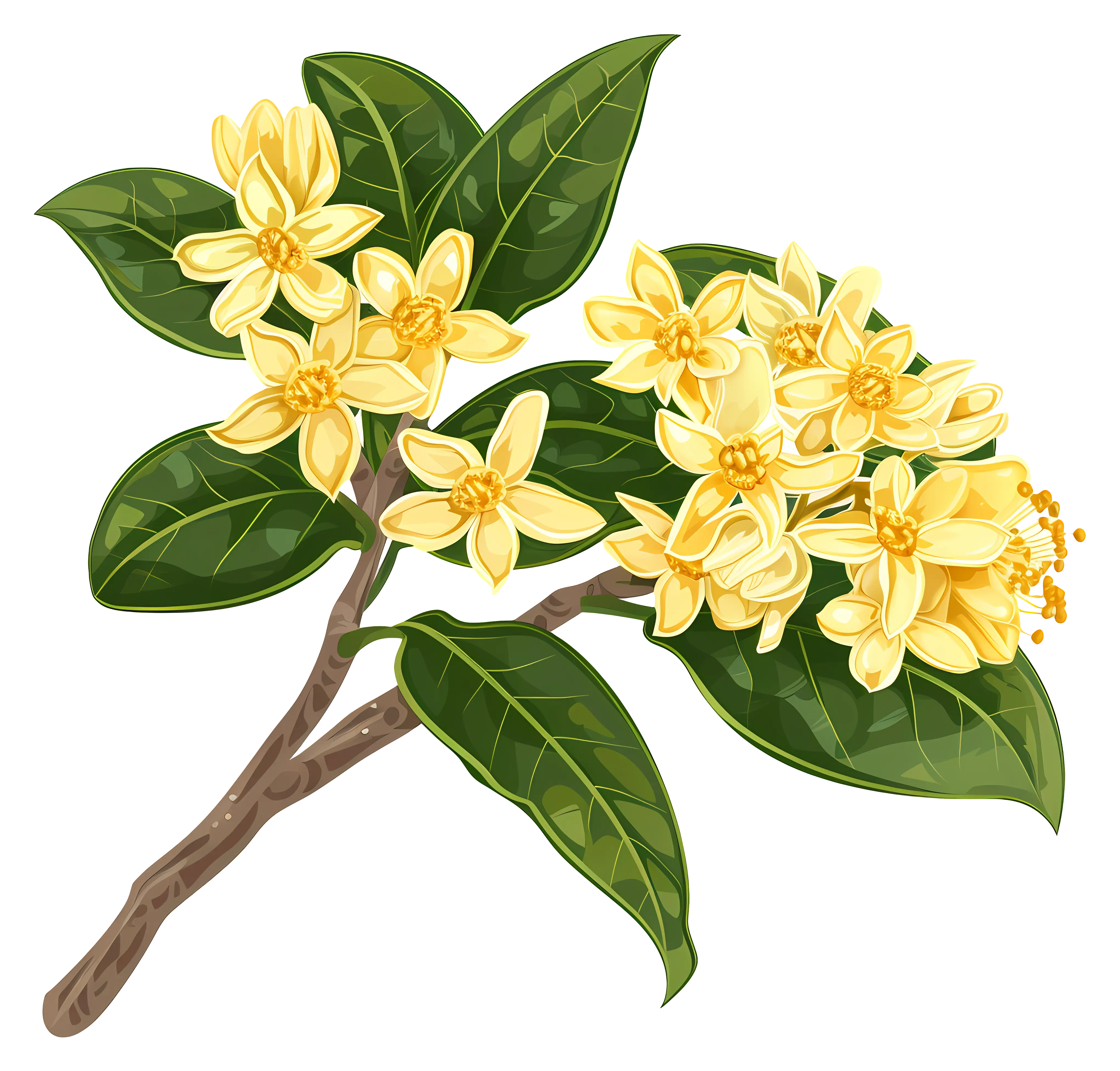 Branch of Yellow Blossoms Illustration
