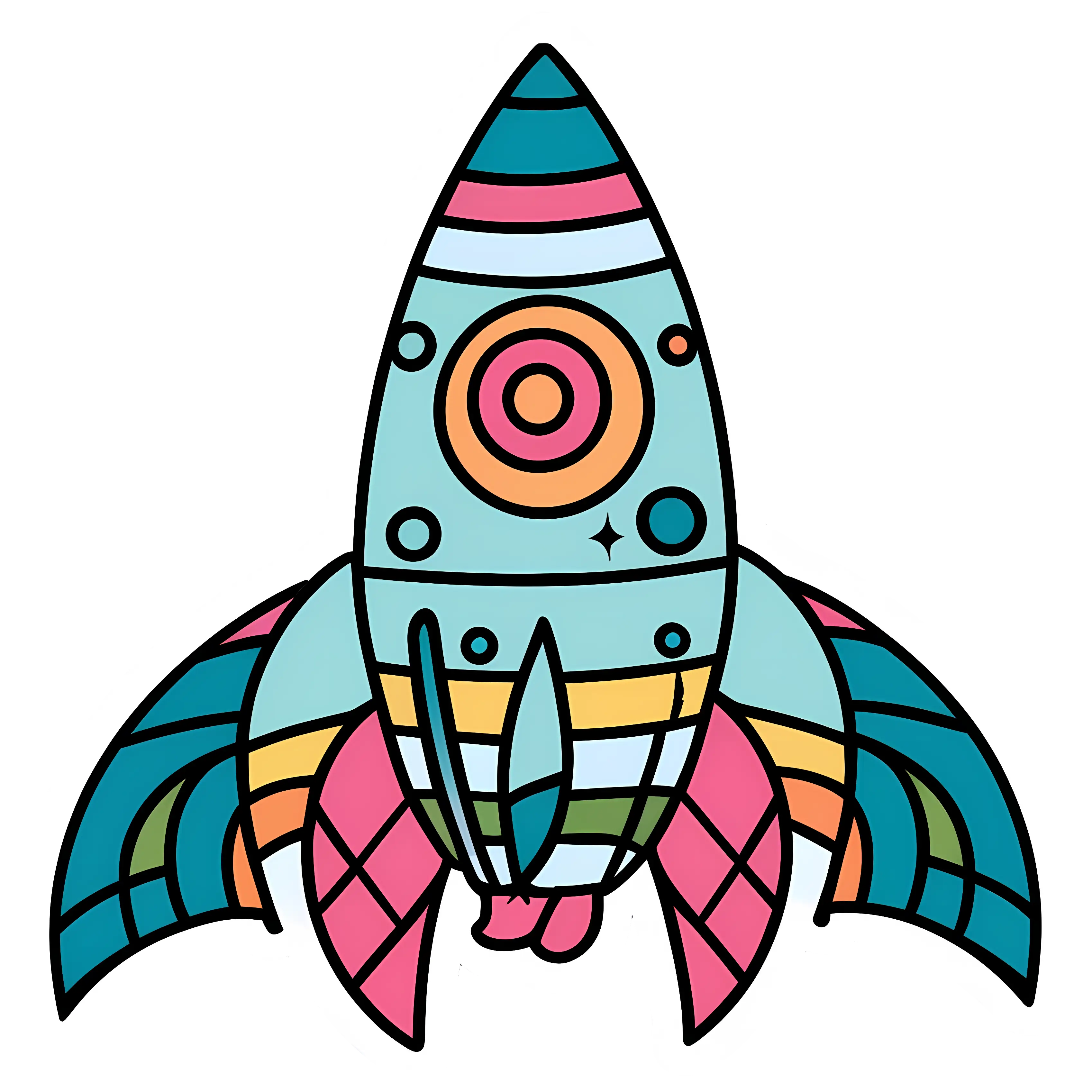 Colorful Rocket Illustration for Space Exploration Concept