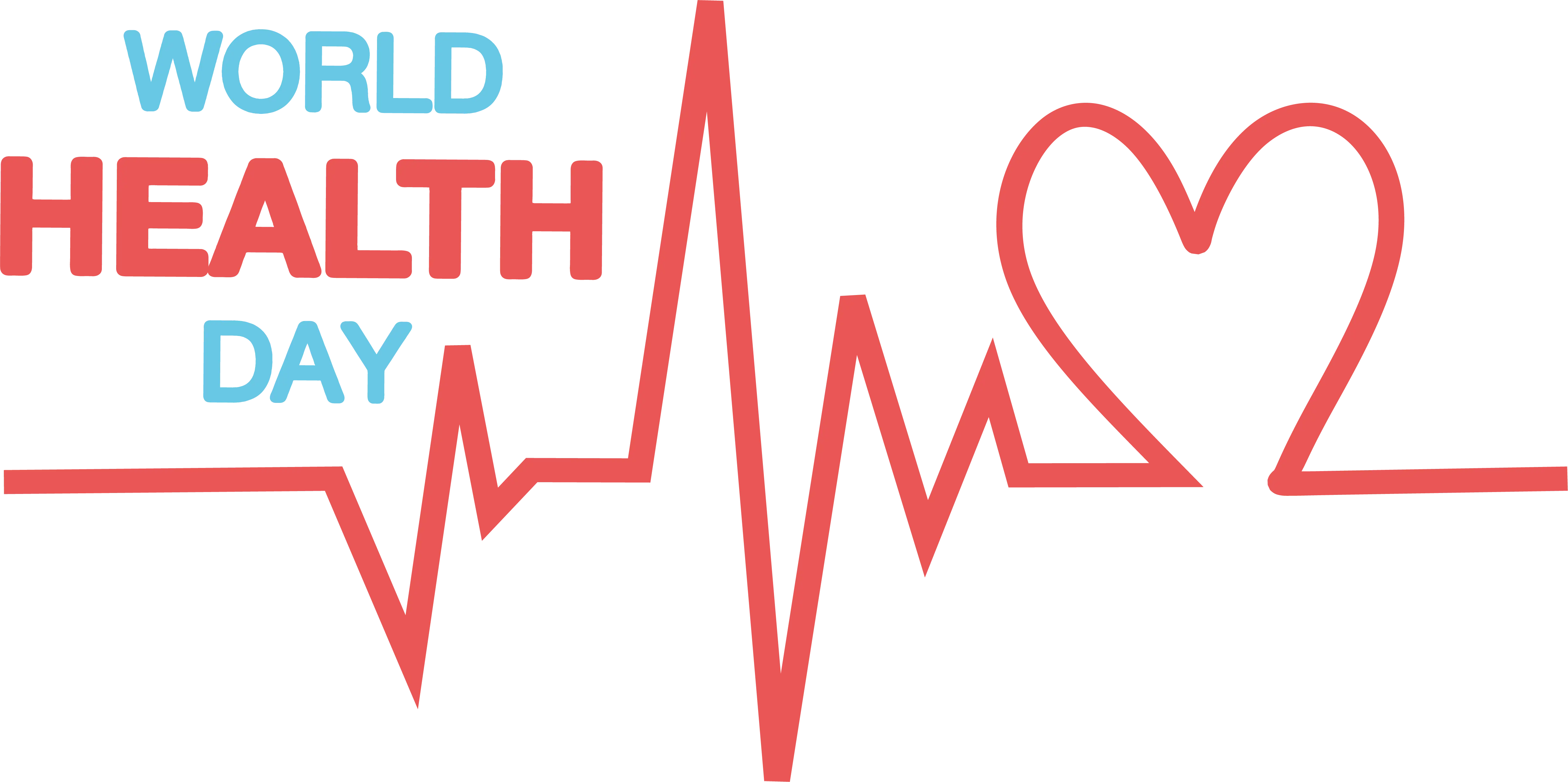 World Health Day with Heartbeat Line and Heart Icon