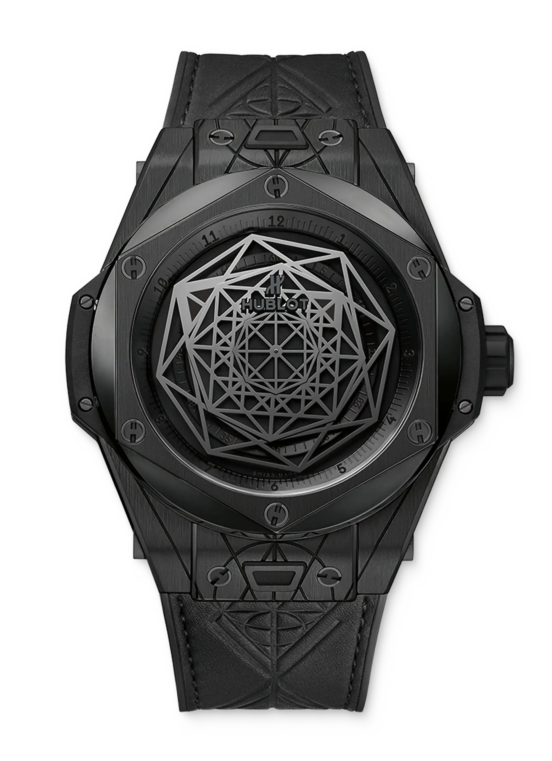 Black Geometric Design Watch