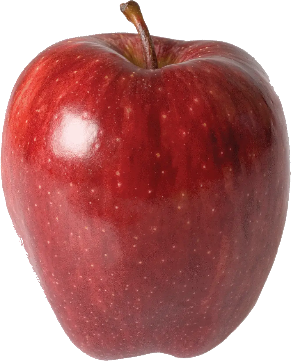 Dark Red Glossy Apple Reflecting Freshness and Health Intentions