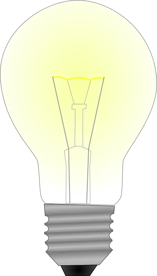 Yellow Glowing Light Bulb Illustration