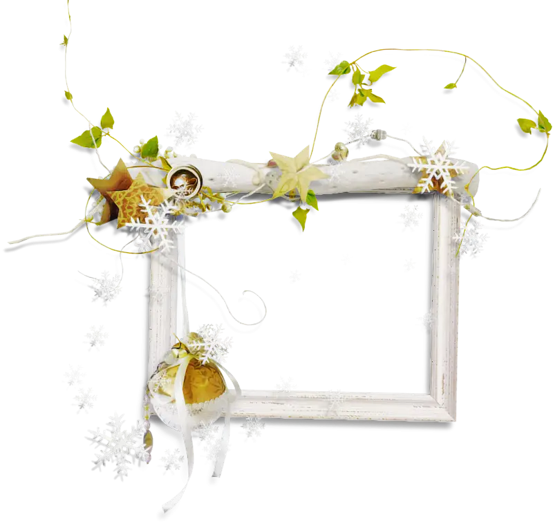 Decorative Frosted White Frame with Holiday Elements
