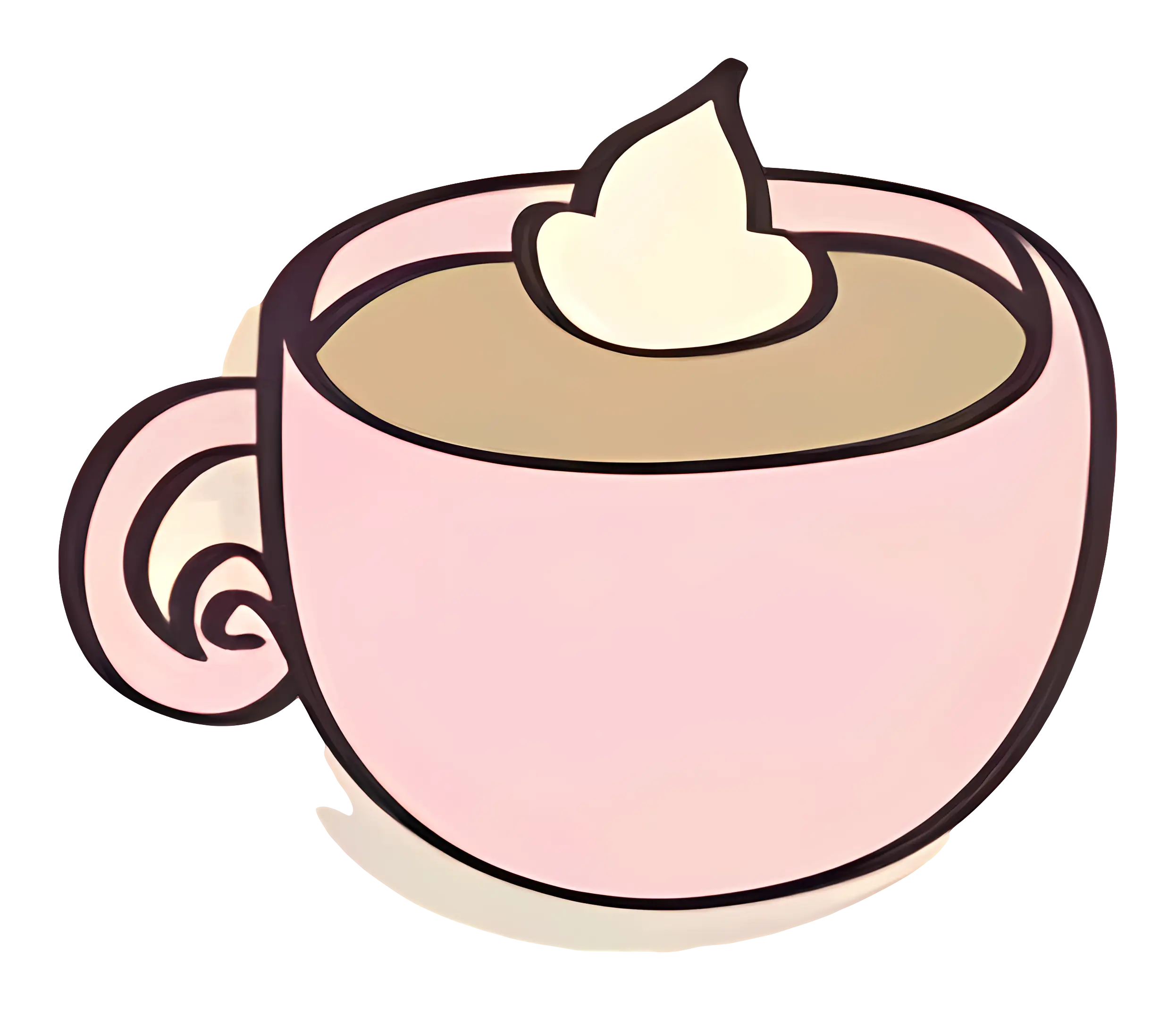 Pink Cup of Coffee with Whipped Cream