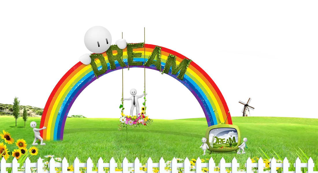 Dream Rainbow Arch in a Field