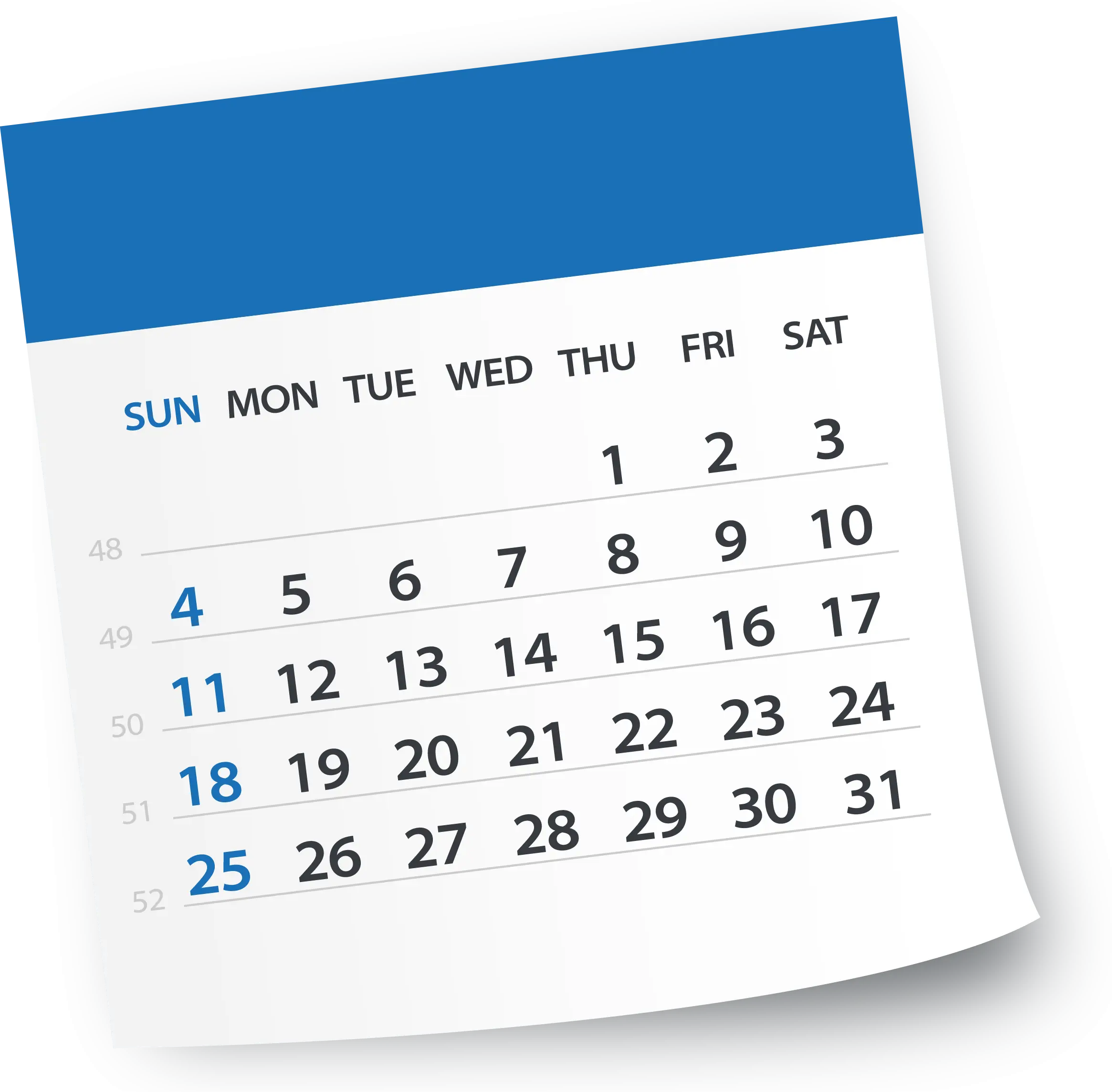 Illustration of a Simple Calendar Page
