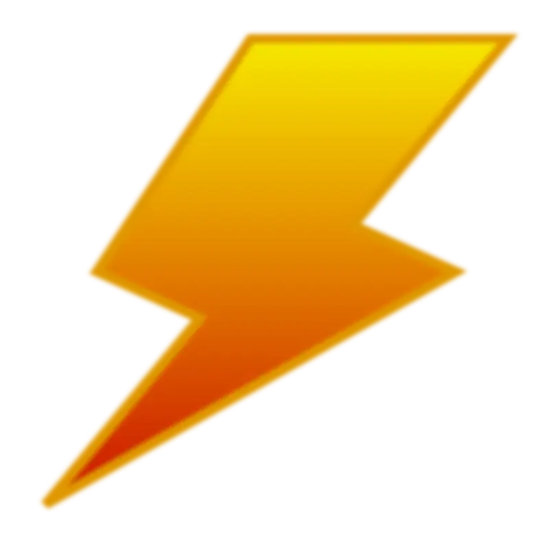 Yellow Lightning Bolt Icon Representing Power