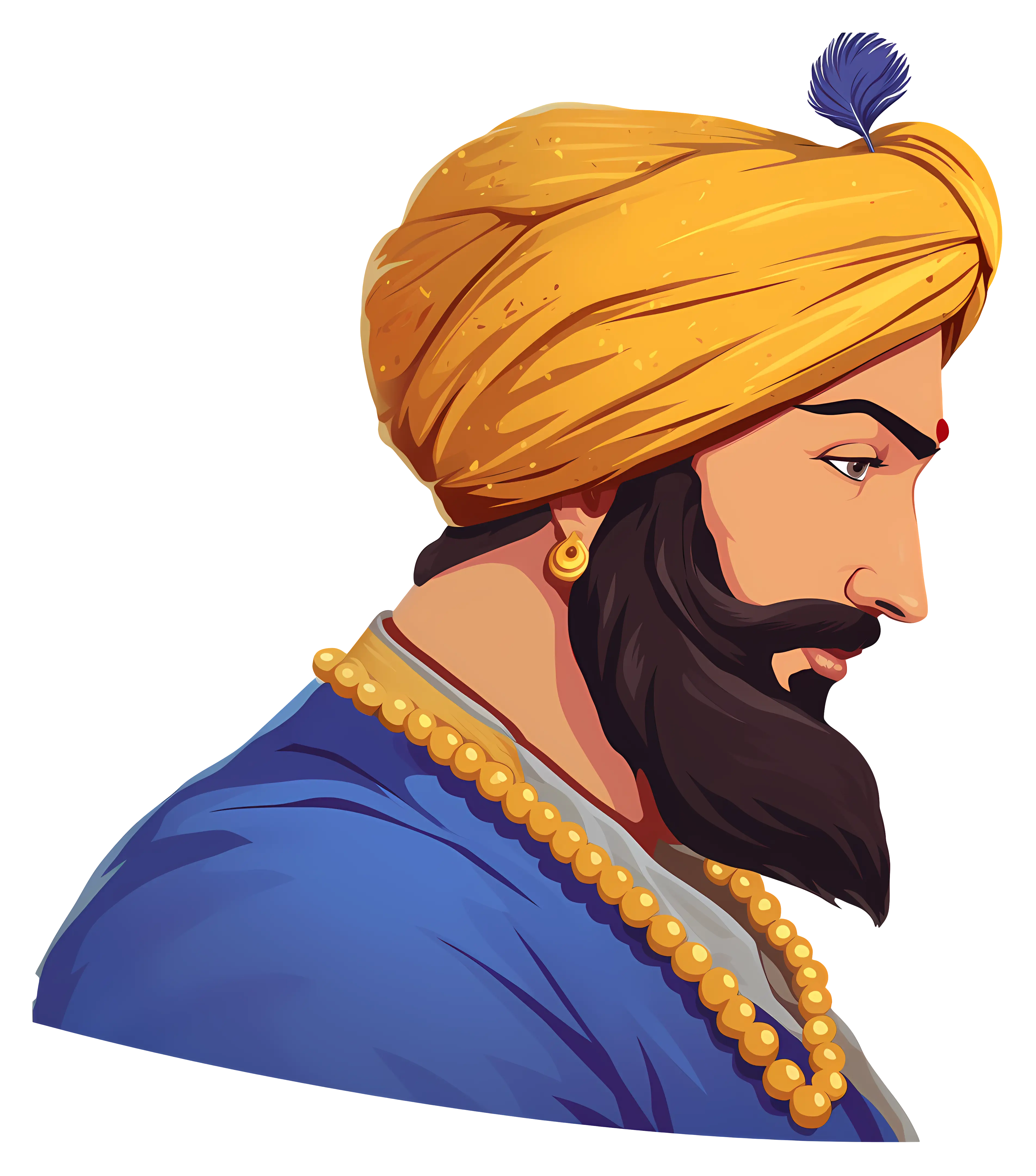 Man in Turban with Bead Necklace