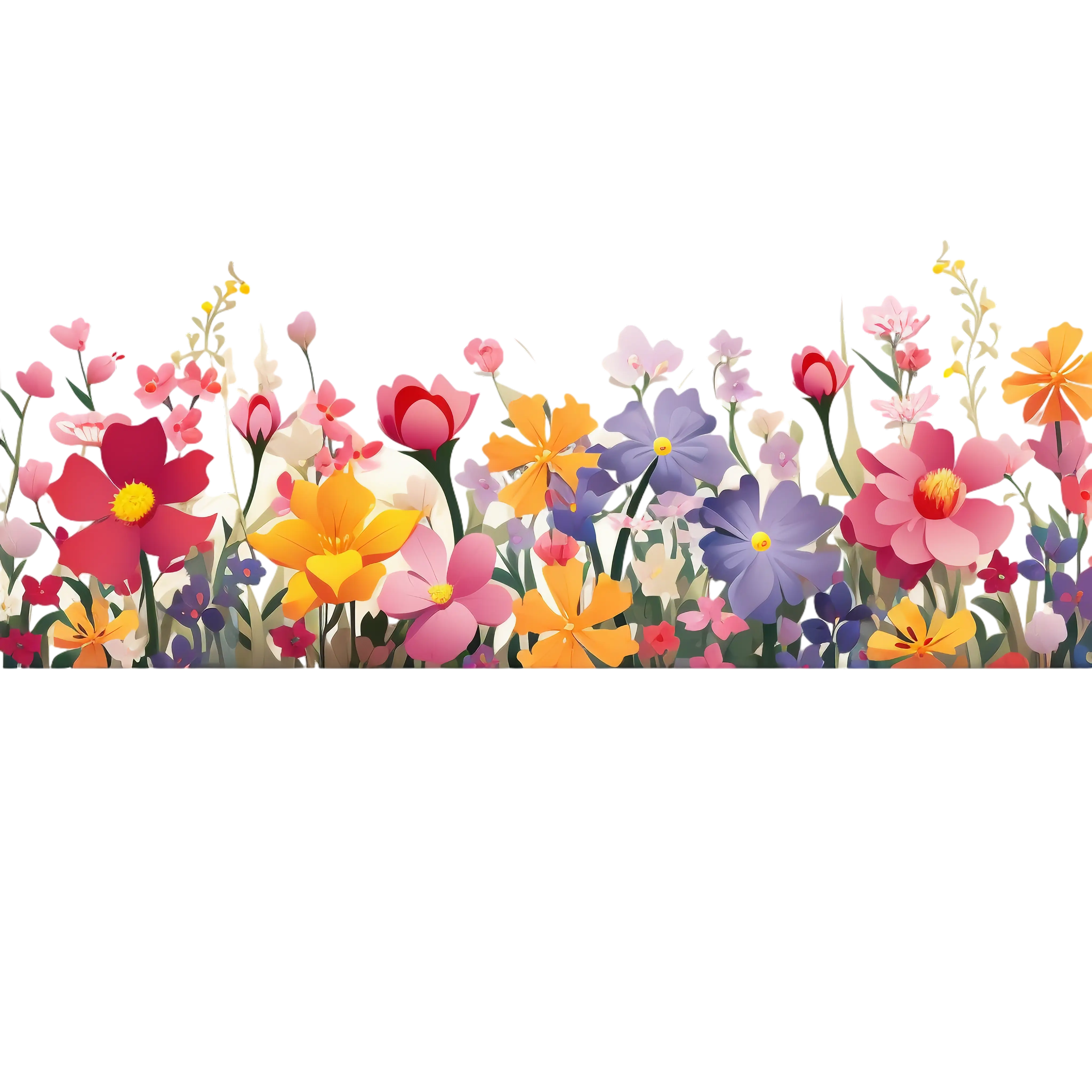 Colorful Artistic Floral Border Design