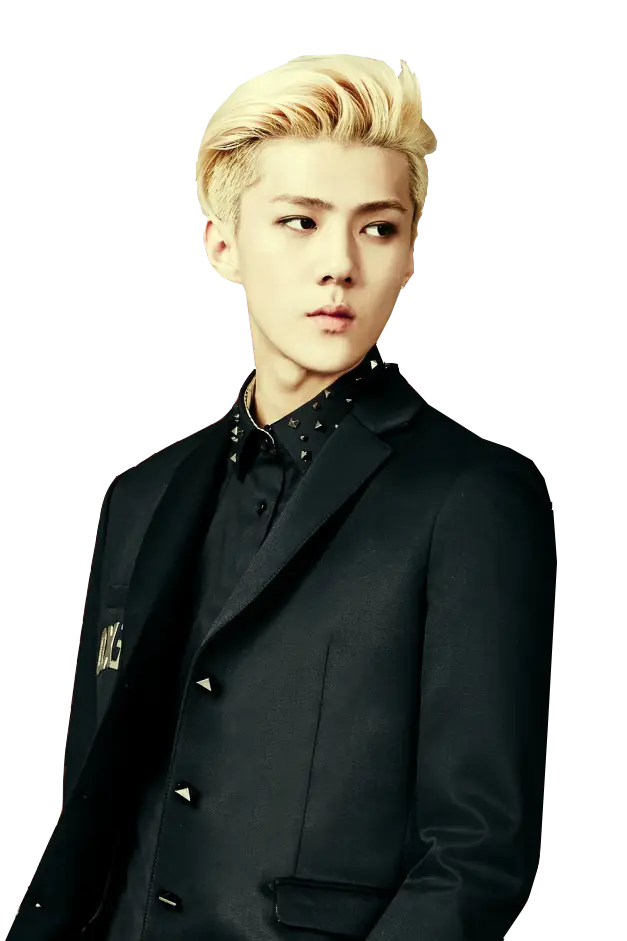 Blonde Man in Black Suit