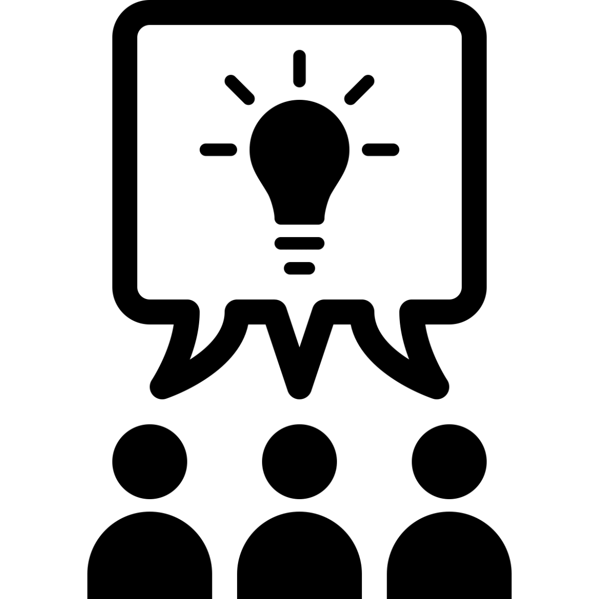 Team Brainstorming Icon with Light Bulb