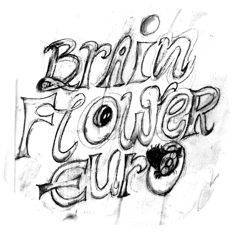 Hand-Drawn Brain Flower Euro Text