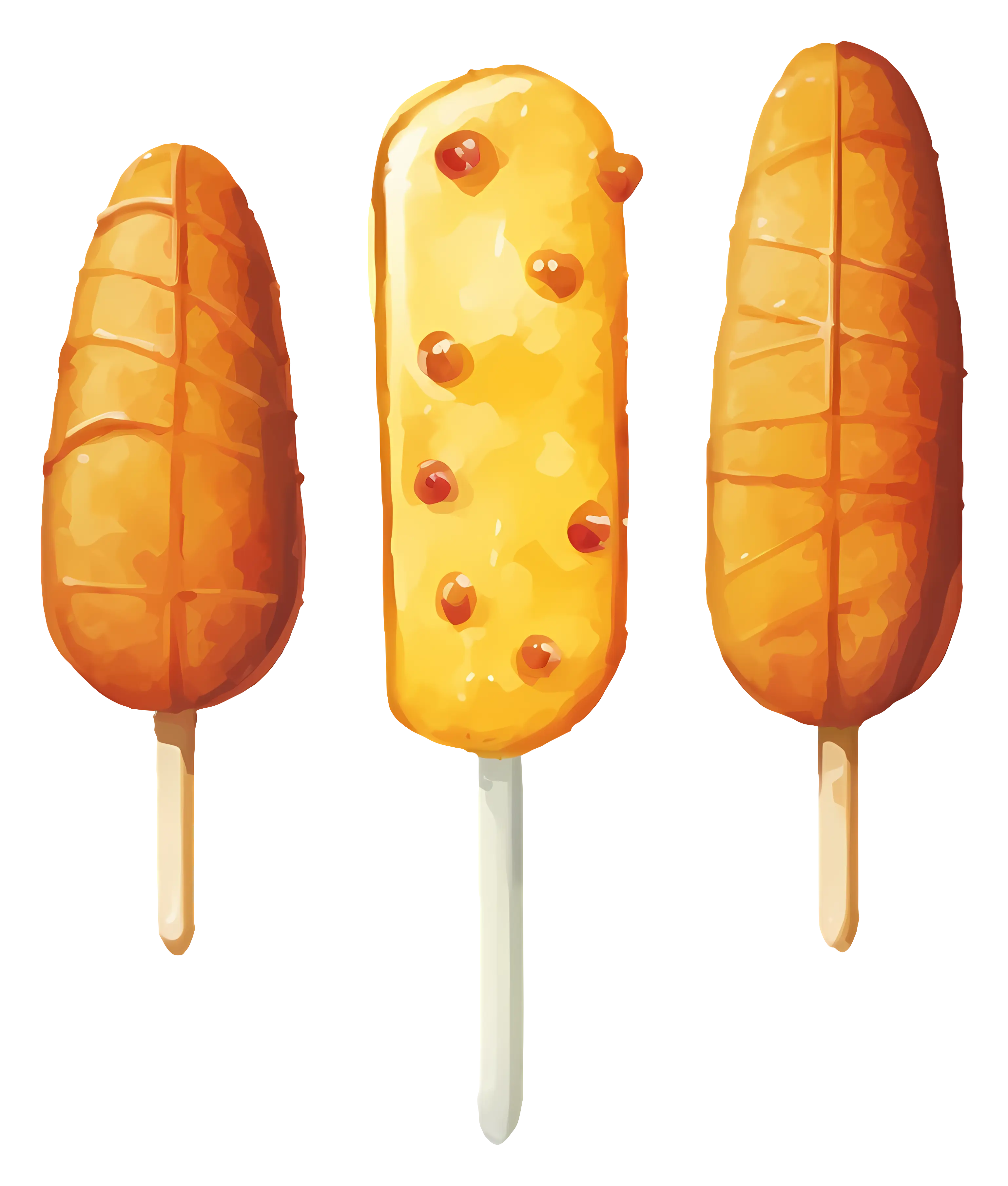 Assorted Corn Dogs on Sticks