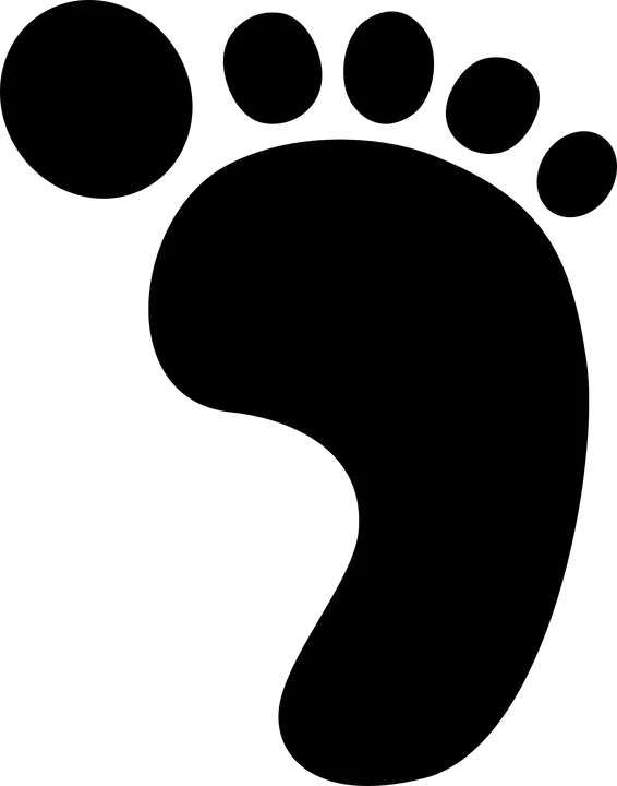 Minimalistic Black Footprint Icon