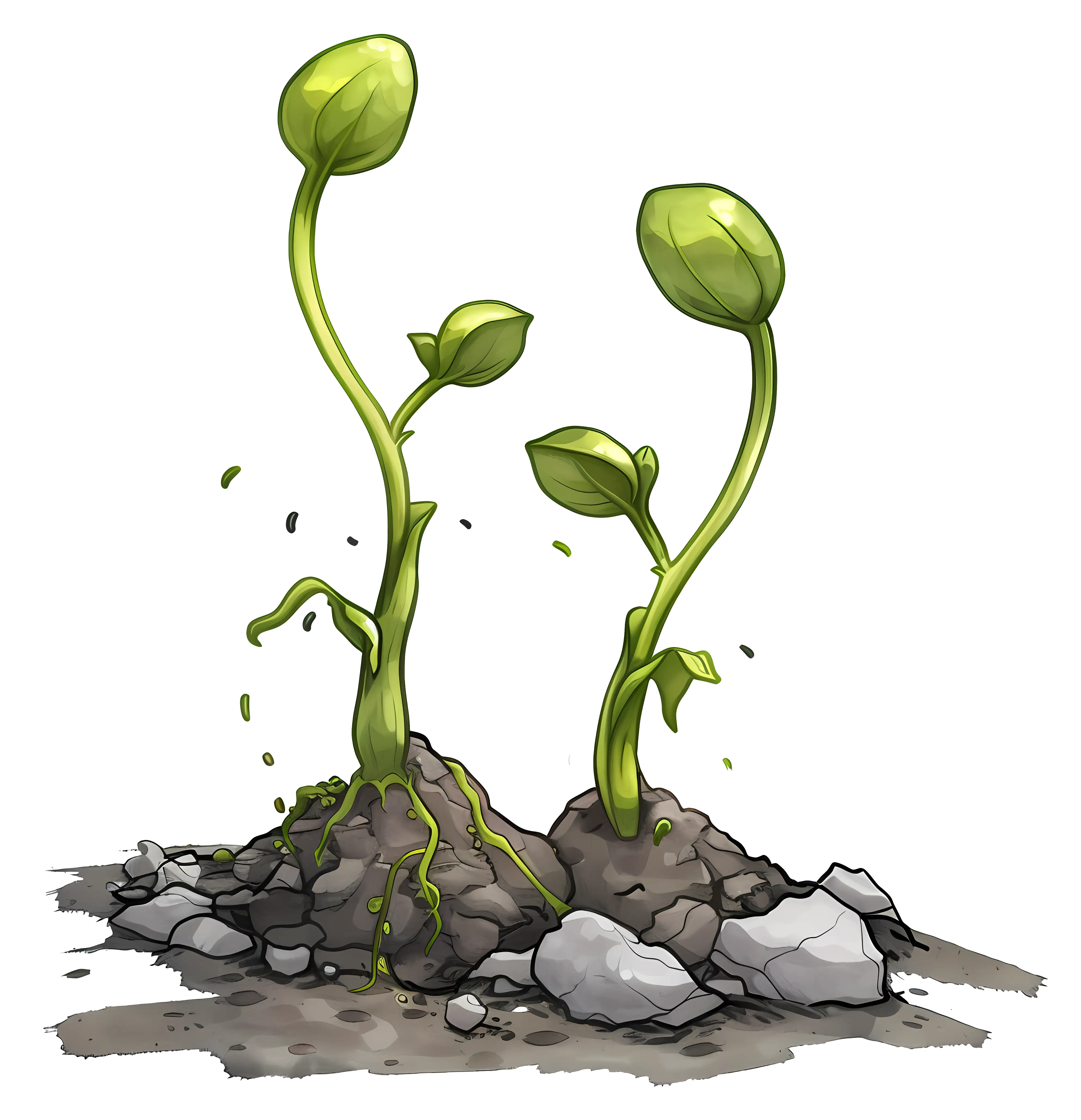 Seedlings Growing in Soil