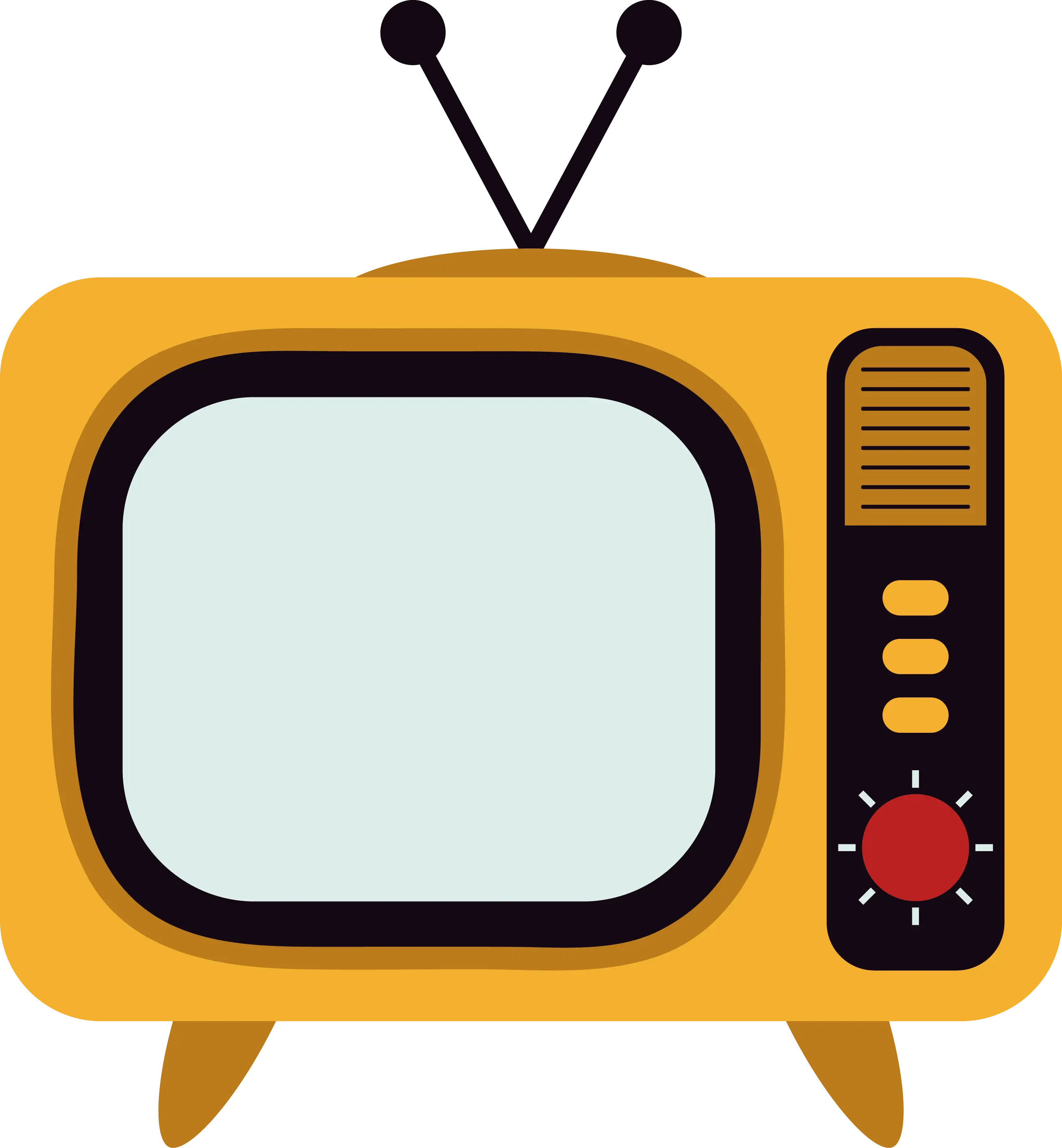 Vintage Yellow Television