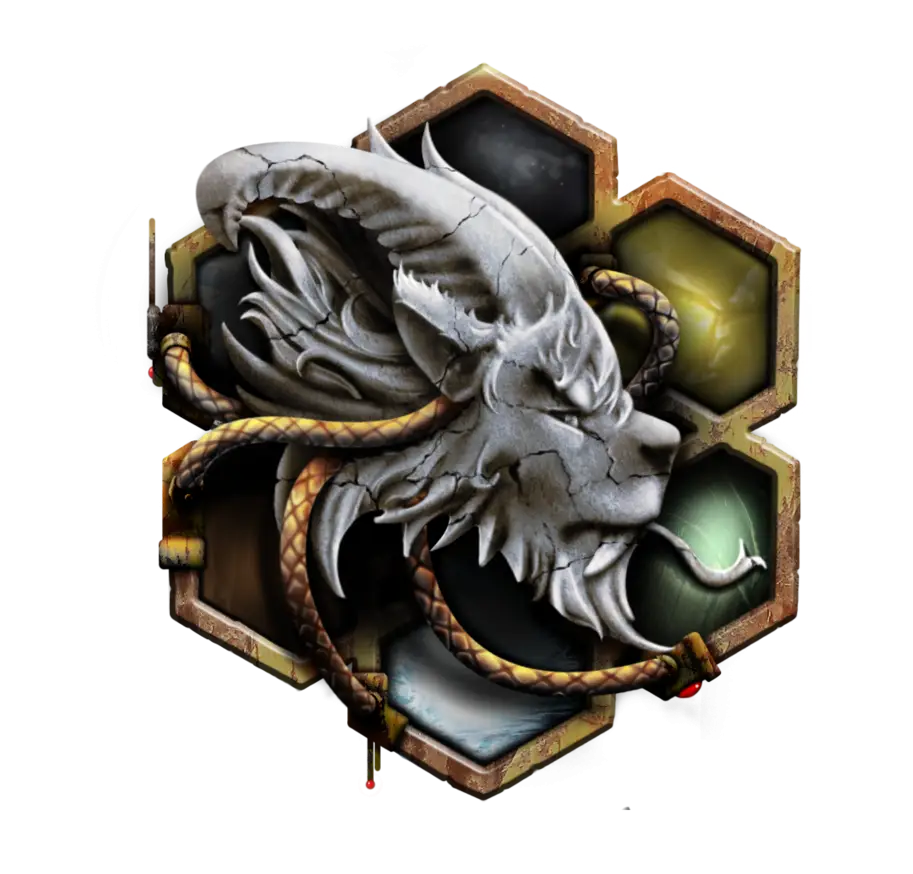 Goat Head Symbol with Hexagon Background