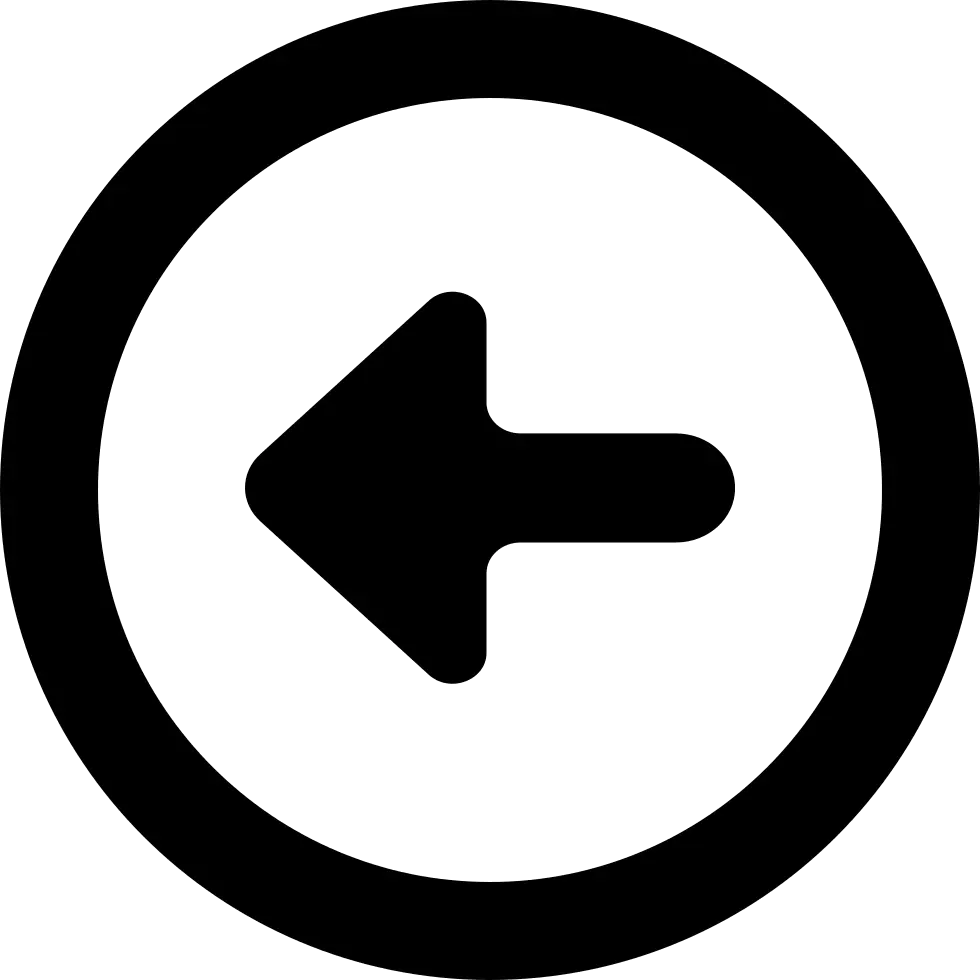 Black Left Arrow Icon in Circle