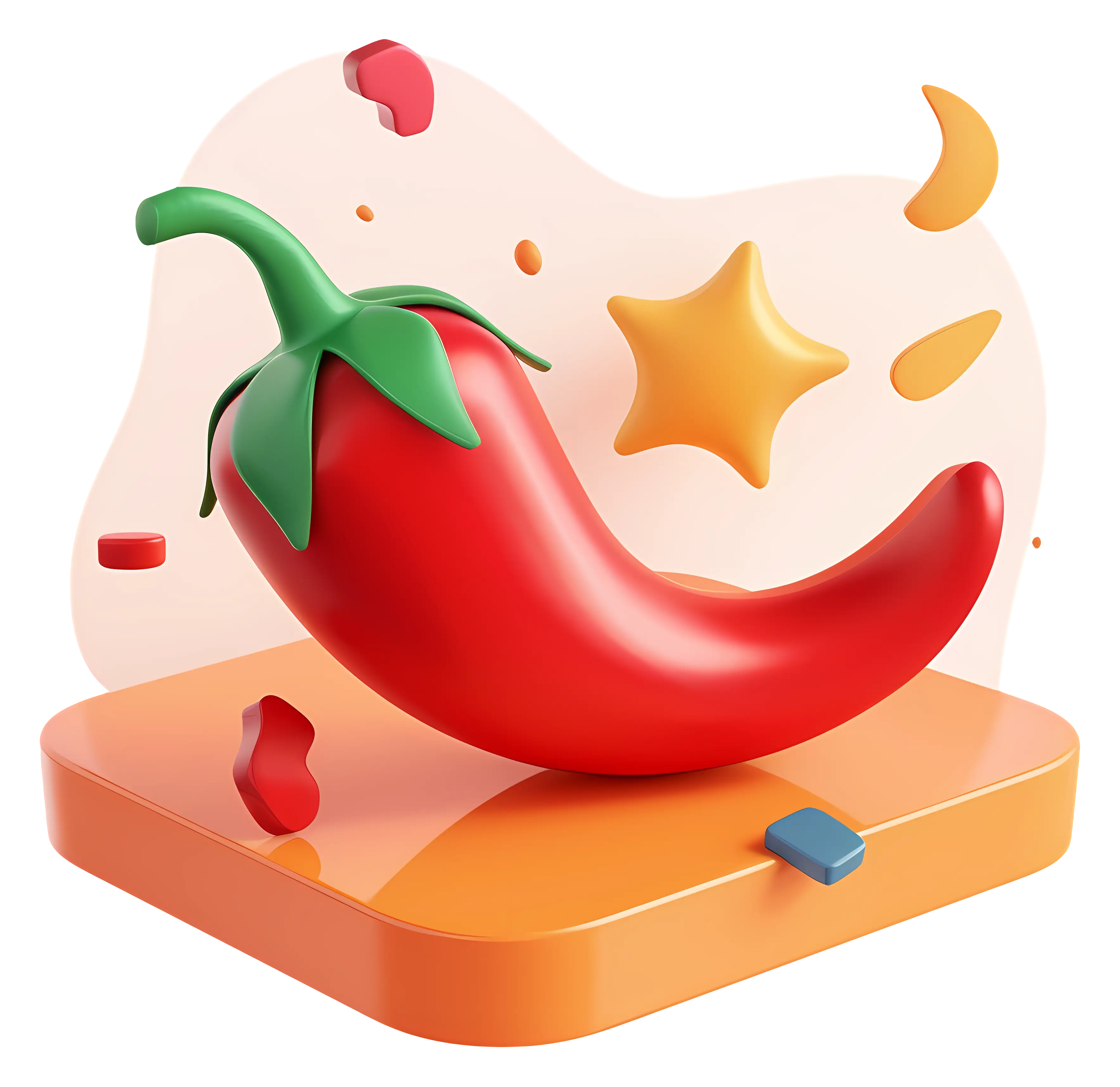 3D Red Chili Pepper