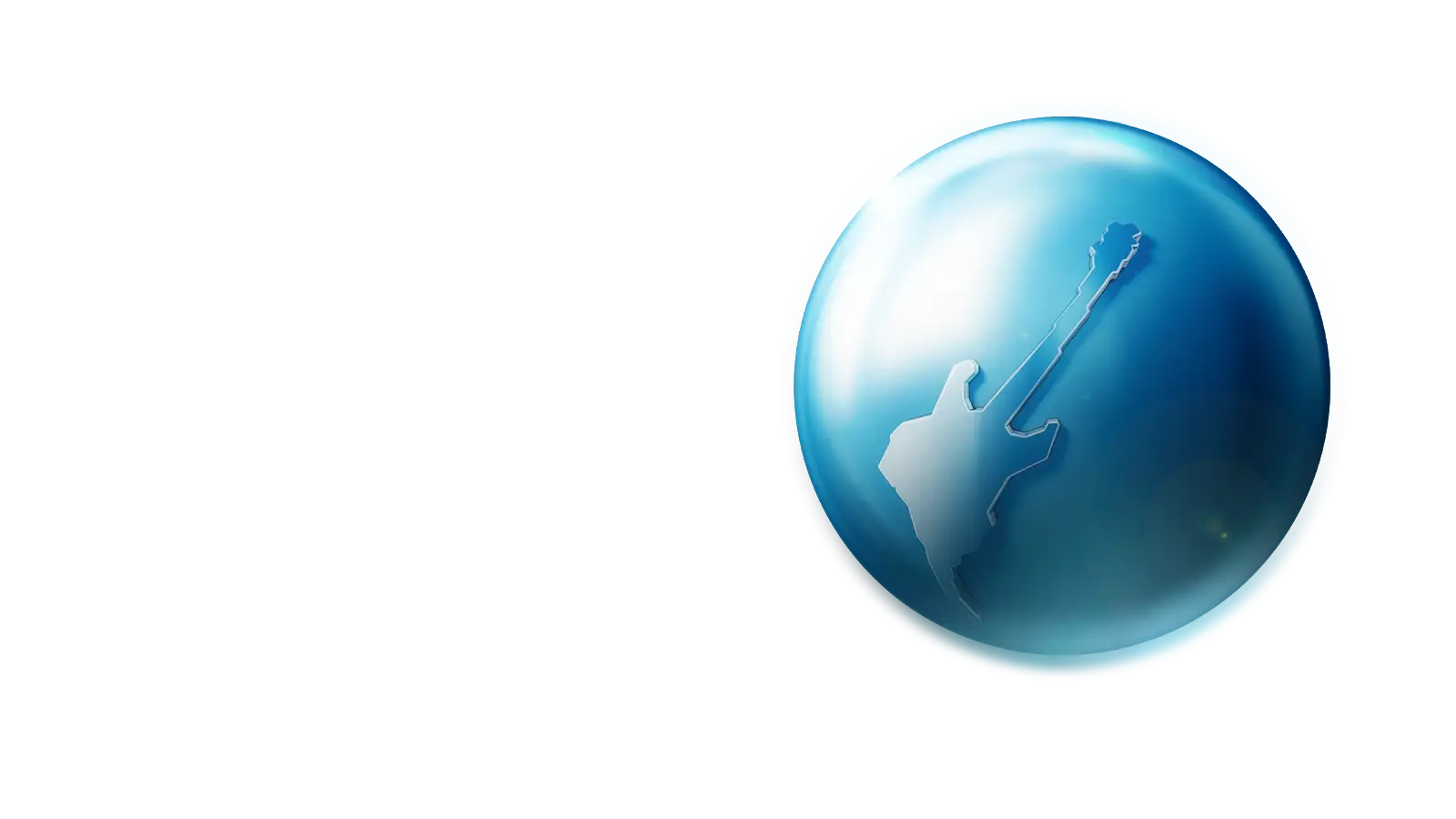 Blue Guitar Icon in Circle