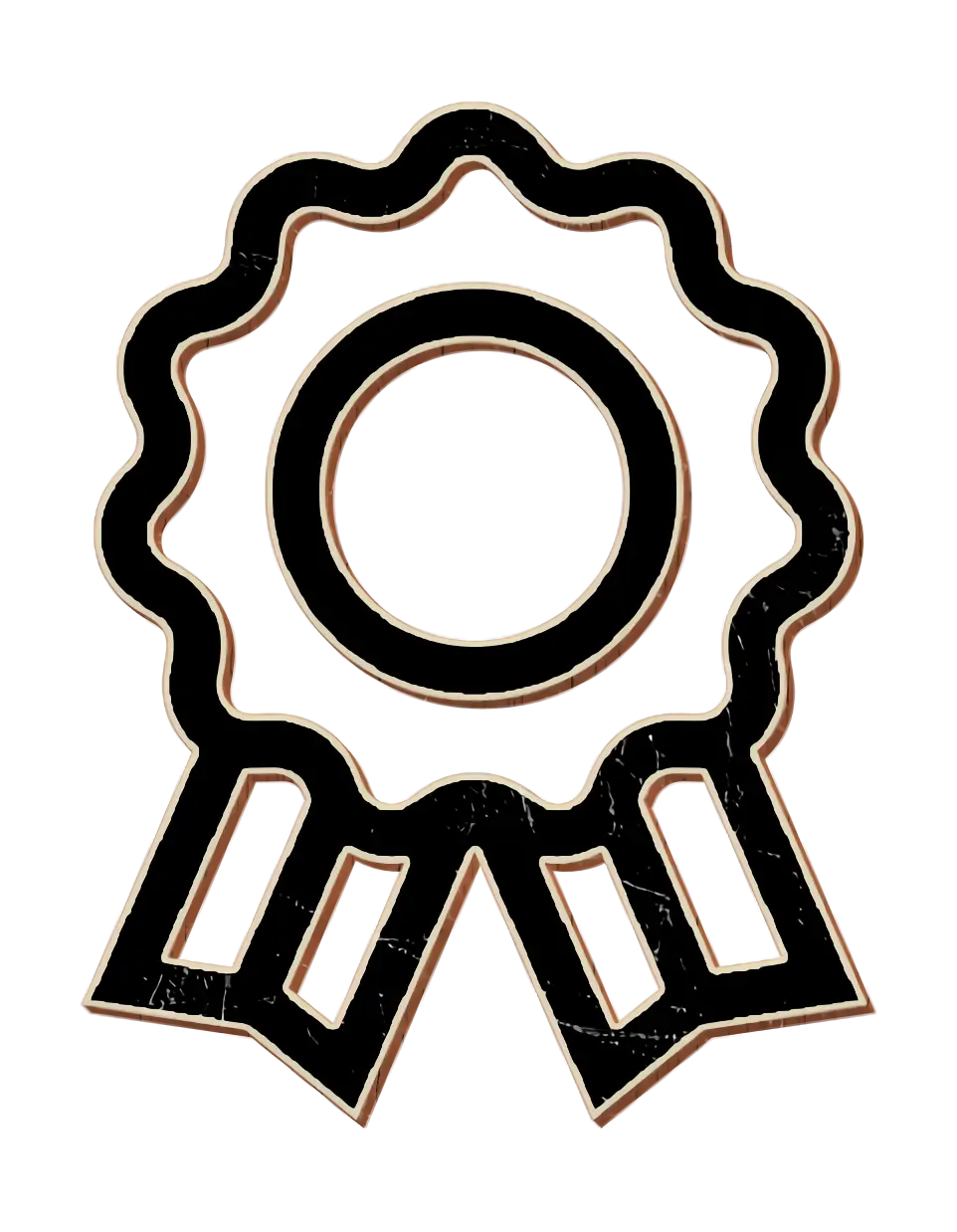 Medal Ribbon Silhouette Design