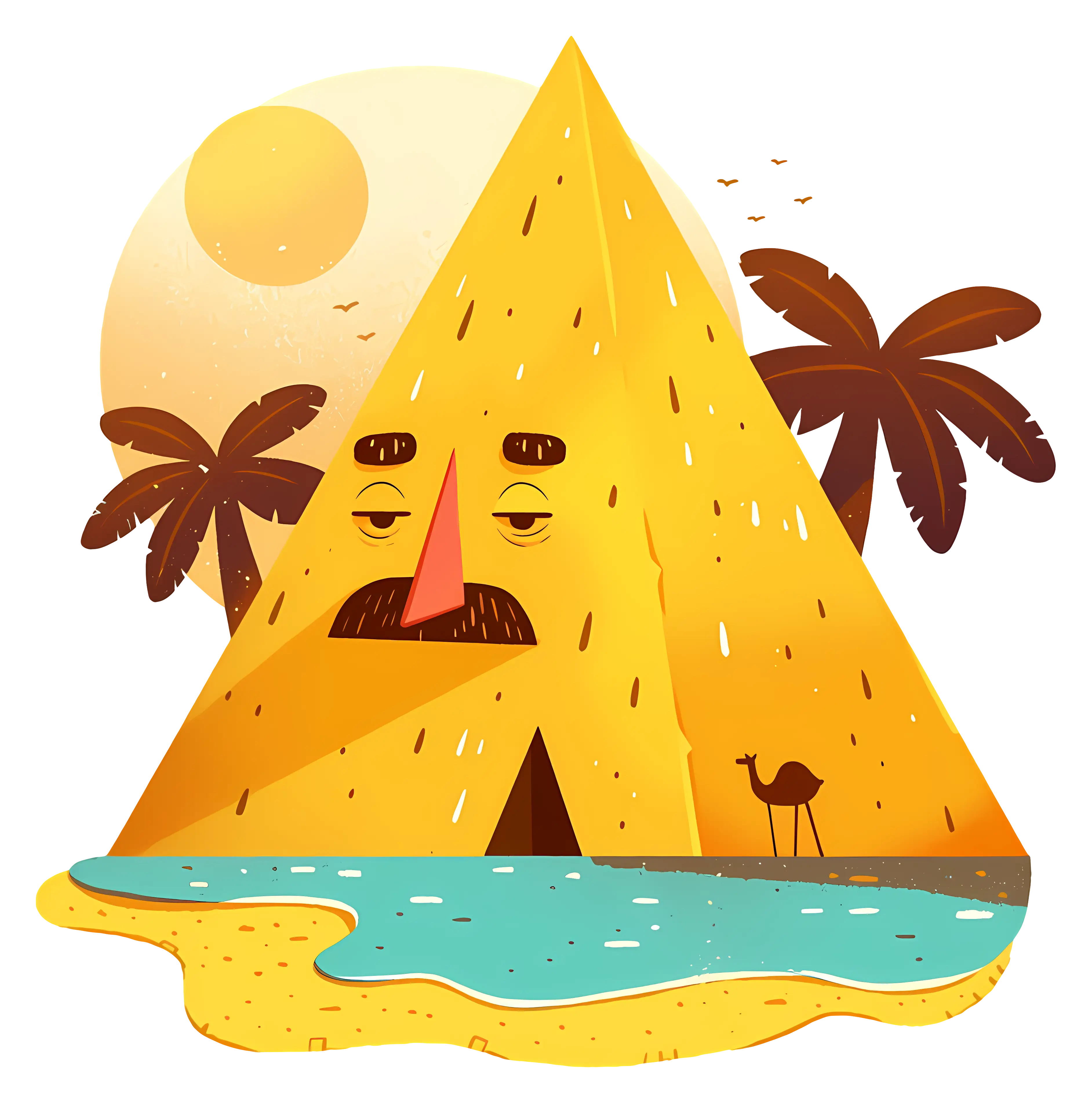 Pyramid with Face in Desert