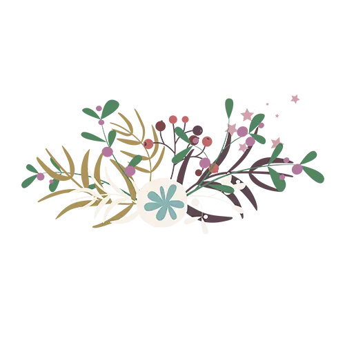 Floral Arrangement with Leaves and Berries