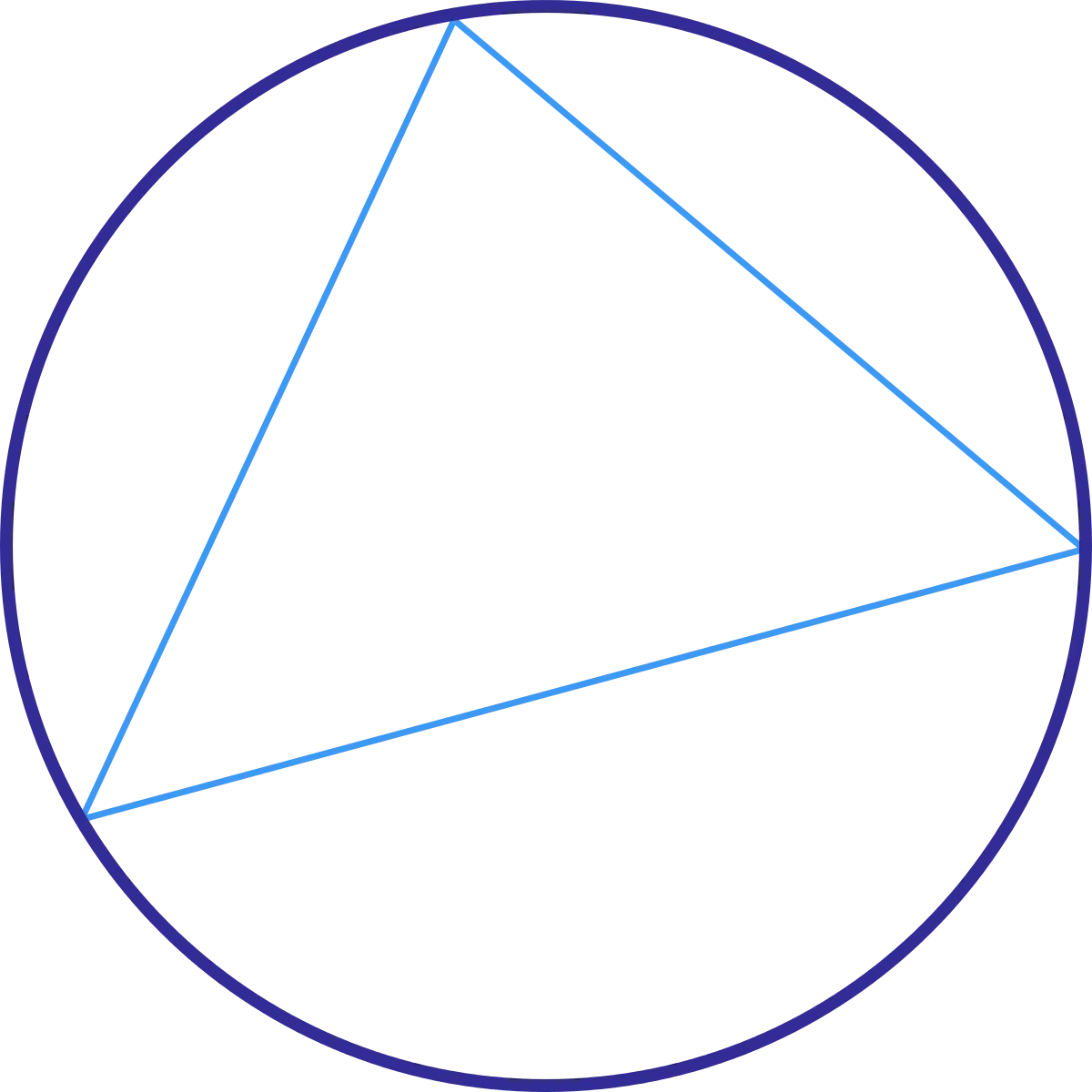 Geometric Circle with Inscribed Triangle Illustration