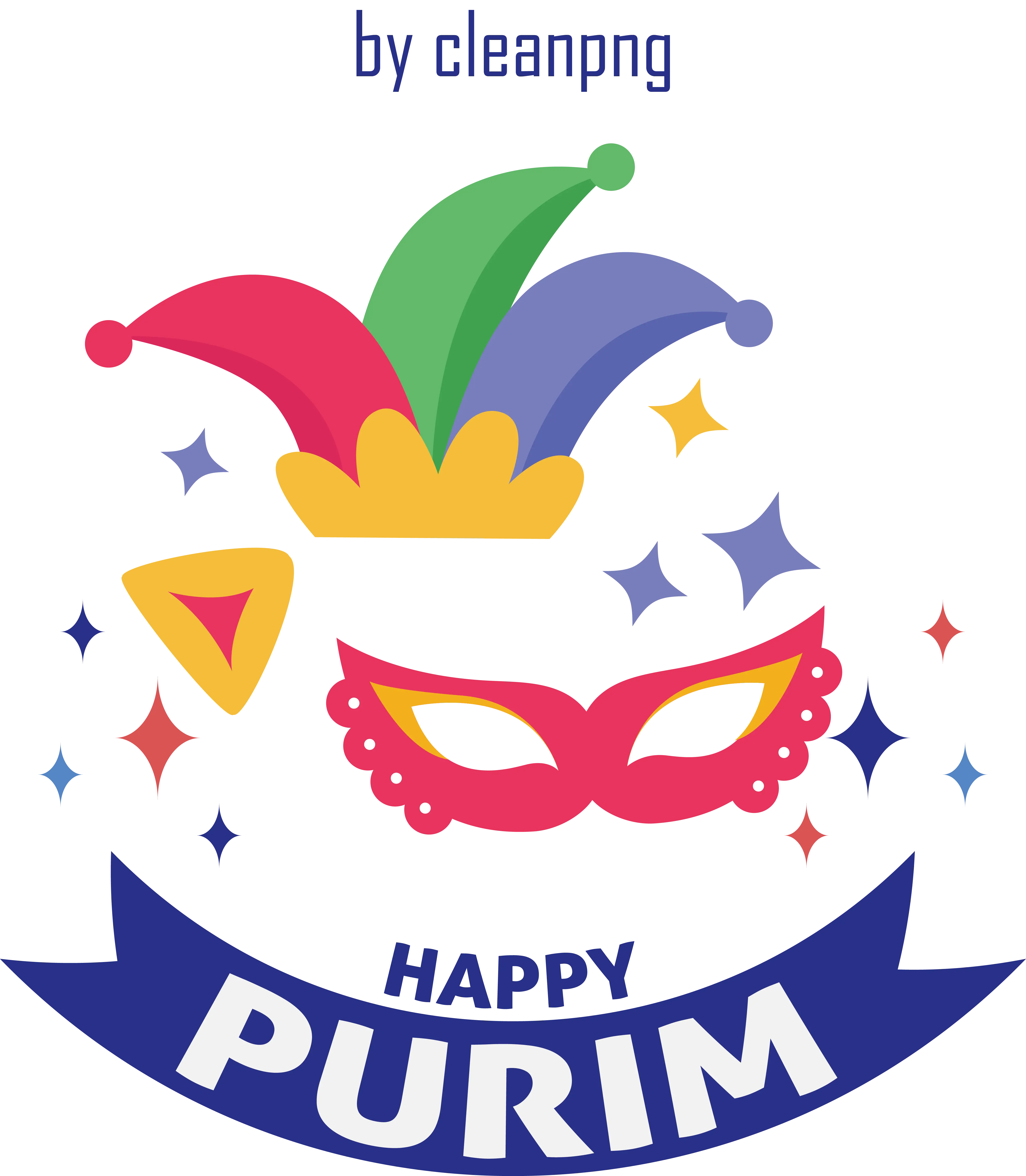 Happy Purim Celebration Symbols