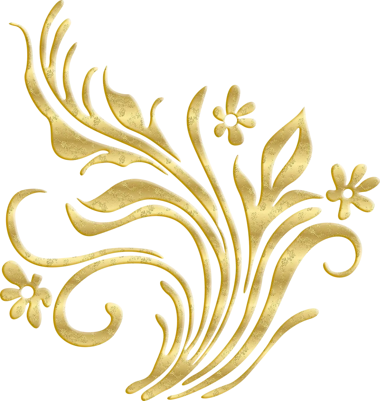 Golden Floral Decorative Illustration