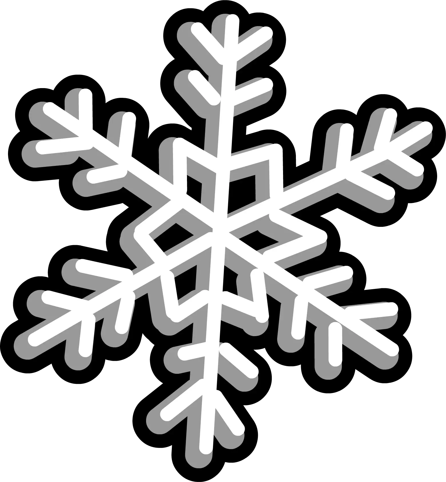 Monochrome Snowflake Icon for Winter Theme
