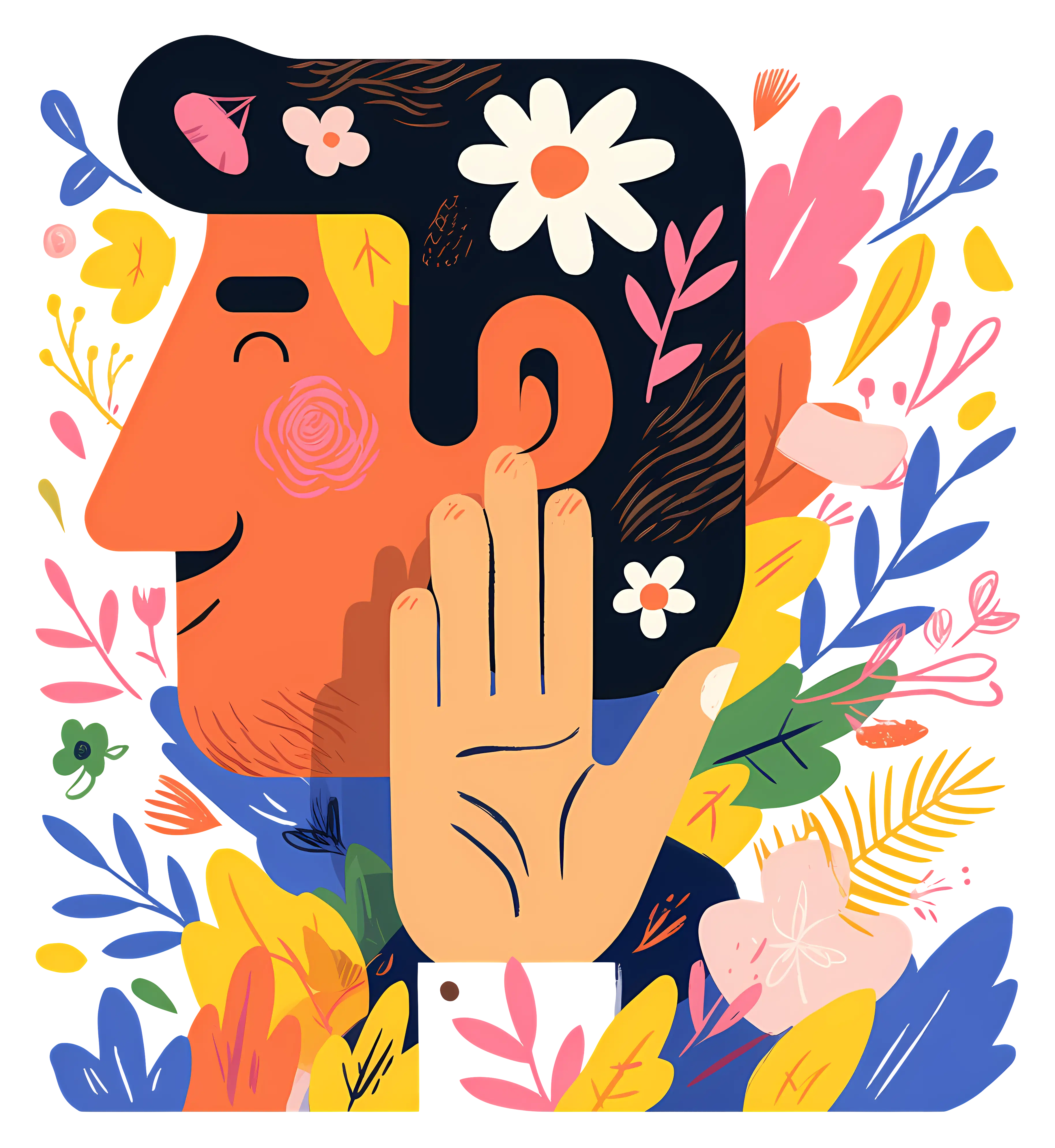 Colorful Floral Face