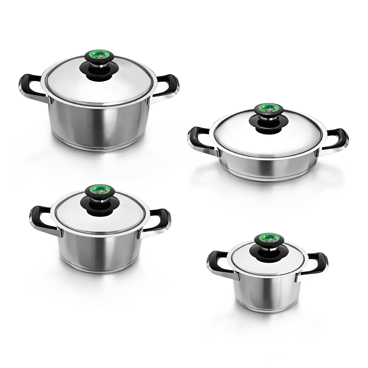 Stainless Steel Cookware Set with Lids