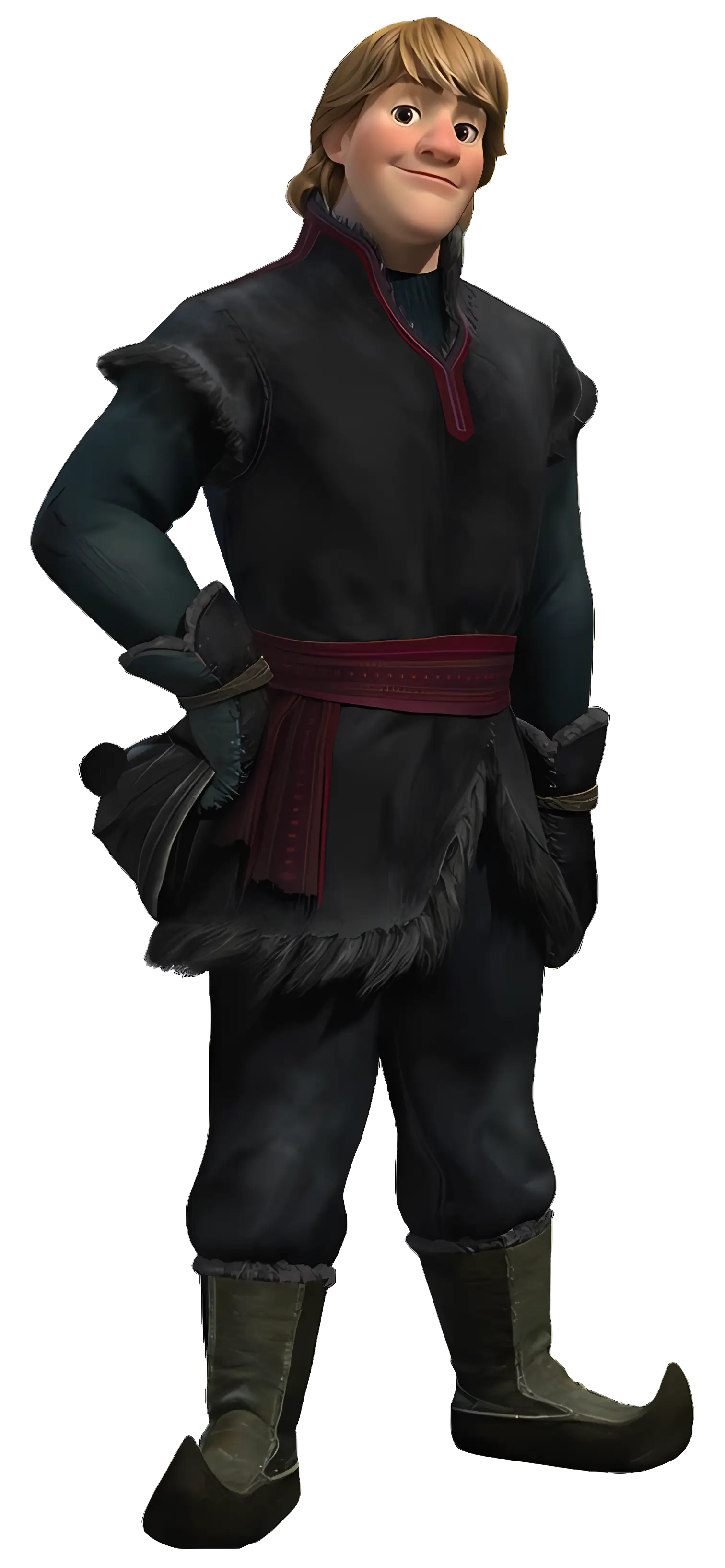 Animated Cartoon Man in Black Outfit